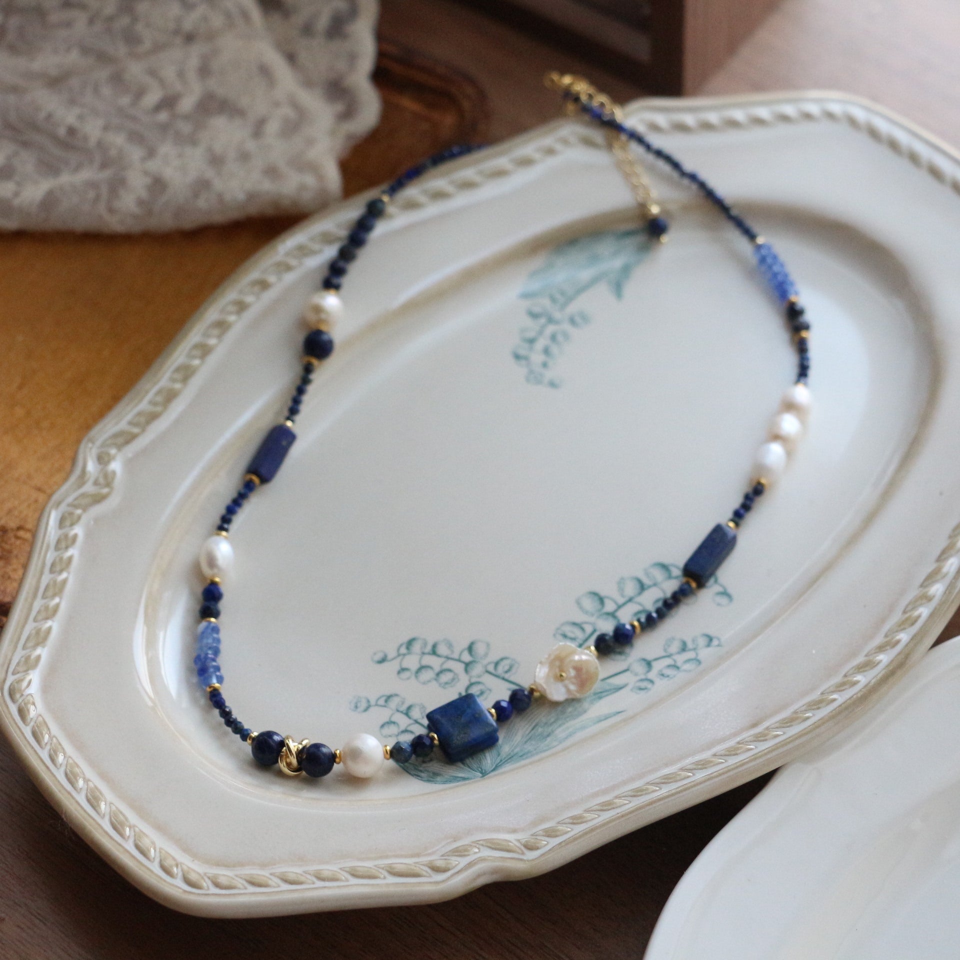 Jekira Chinese-Style Lapis Lazuli Jewelry Set