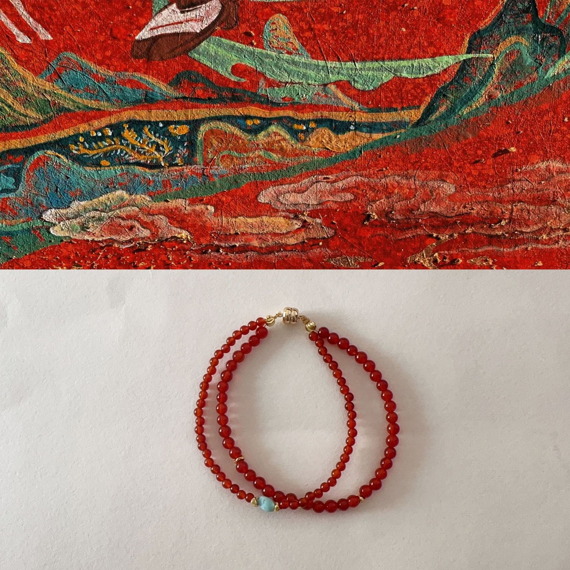 Jekira | Red Agate & Turquoise Jewelry Set