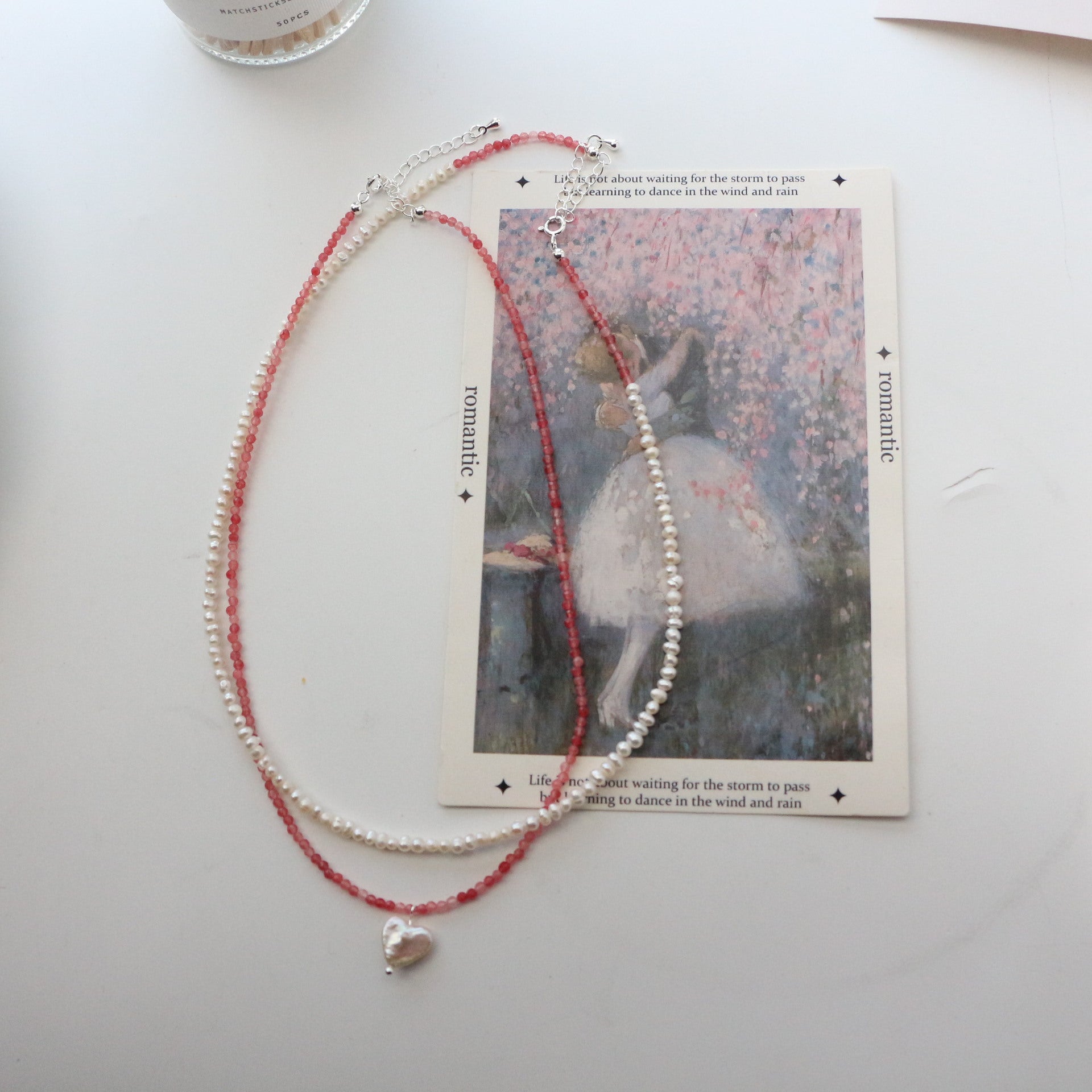 Jekira Baroque Pearl & Pink Gemstone Necklace Duo