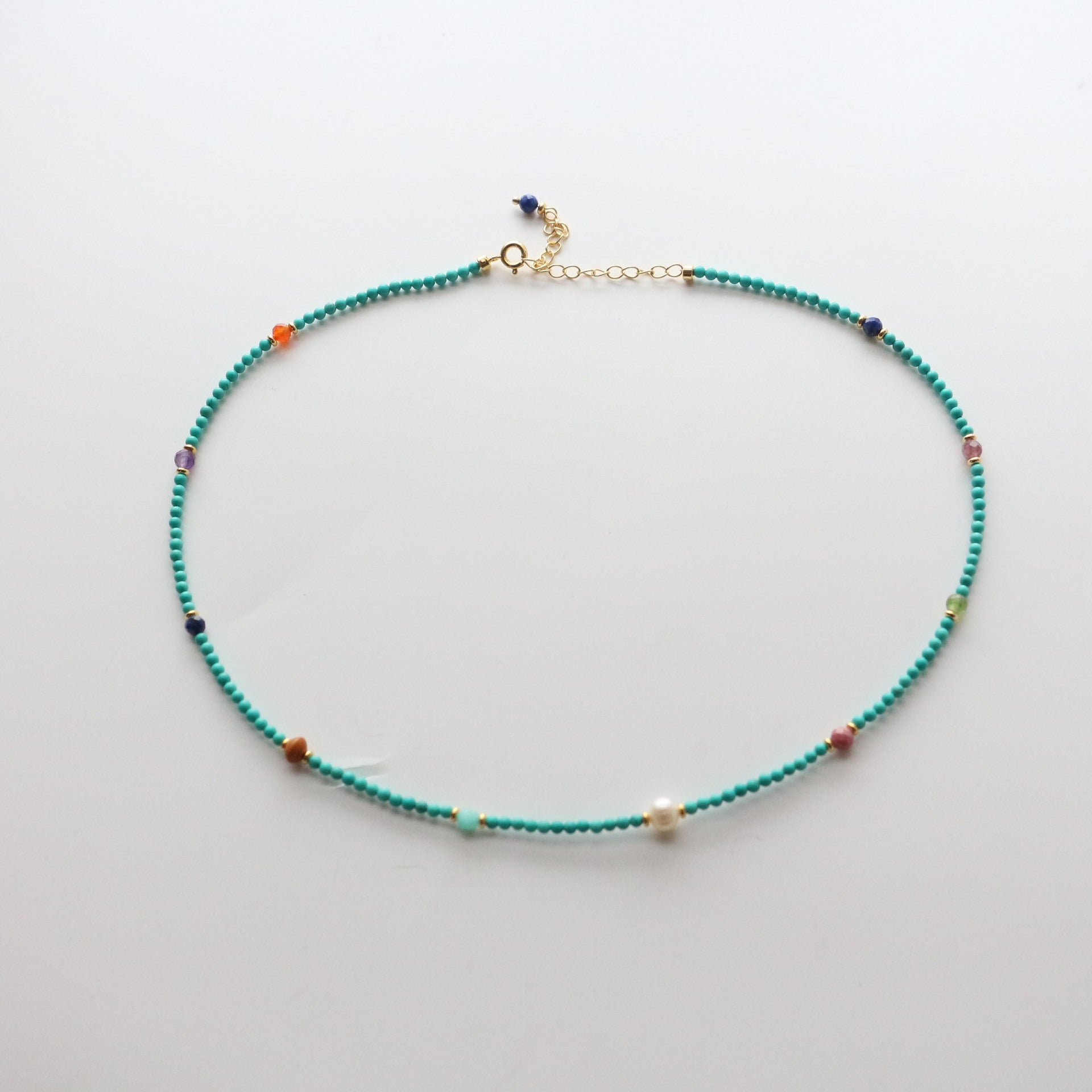 JEKIRA Rainbow Magnesite Turquoise Multi-Gem Necklace & Bracelet Set