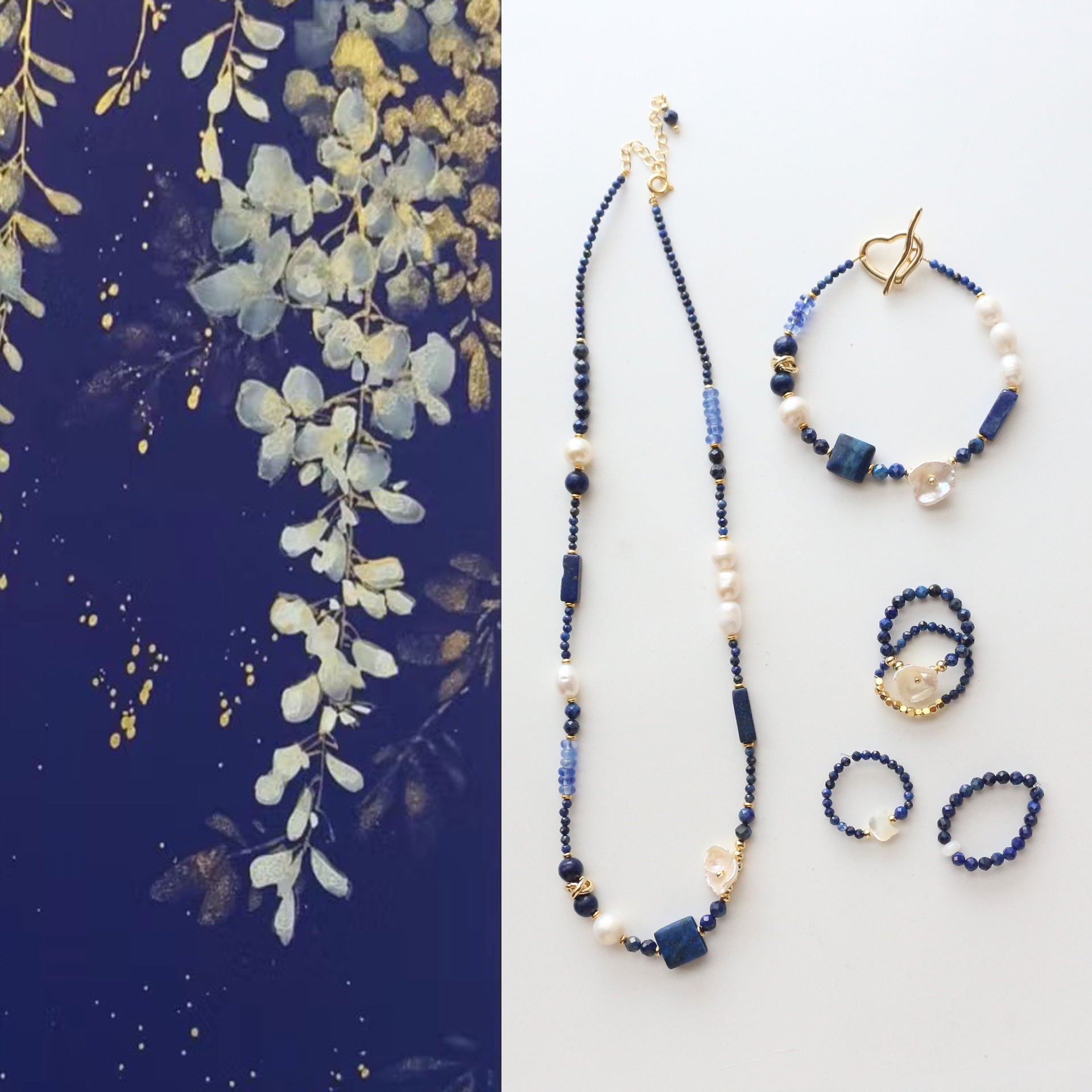 Jekira Chinese-Style Lapis Lazuli Jewelry Set