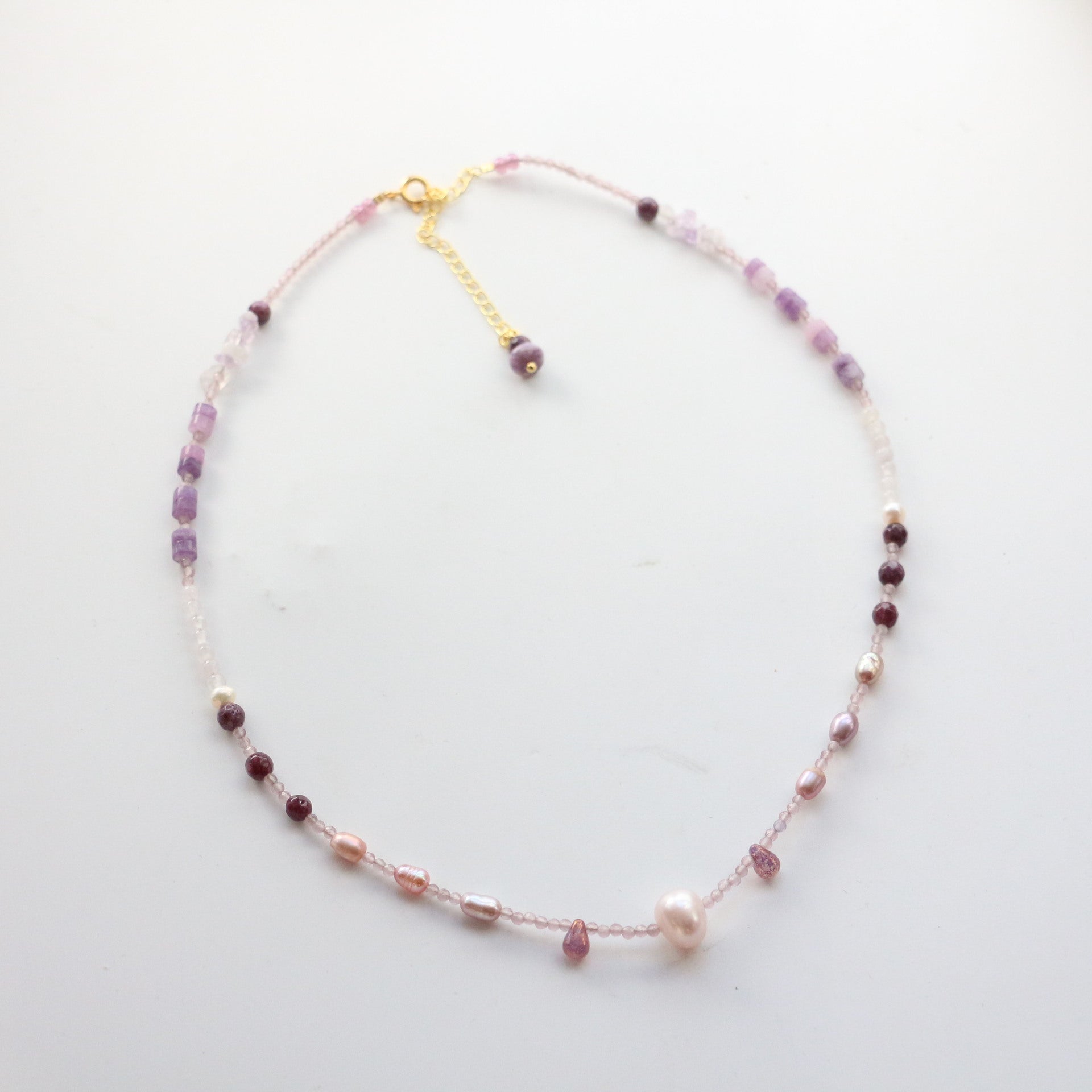 JEKIRA Lavender Freshwater Pearl & Amethyst Cat's Eye Choker