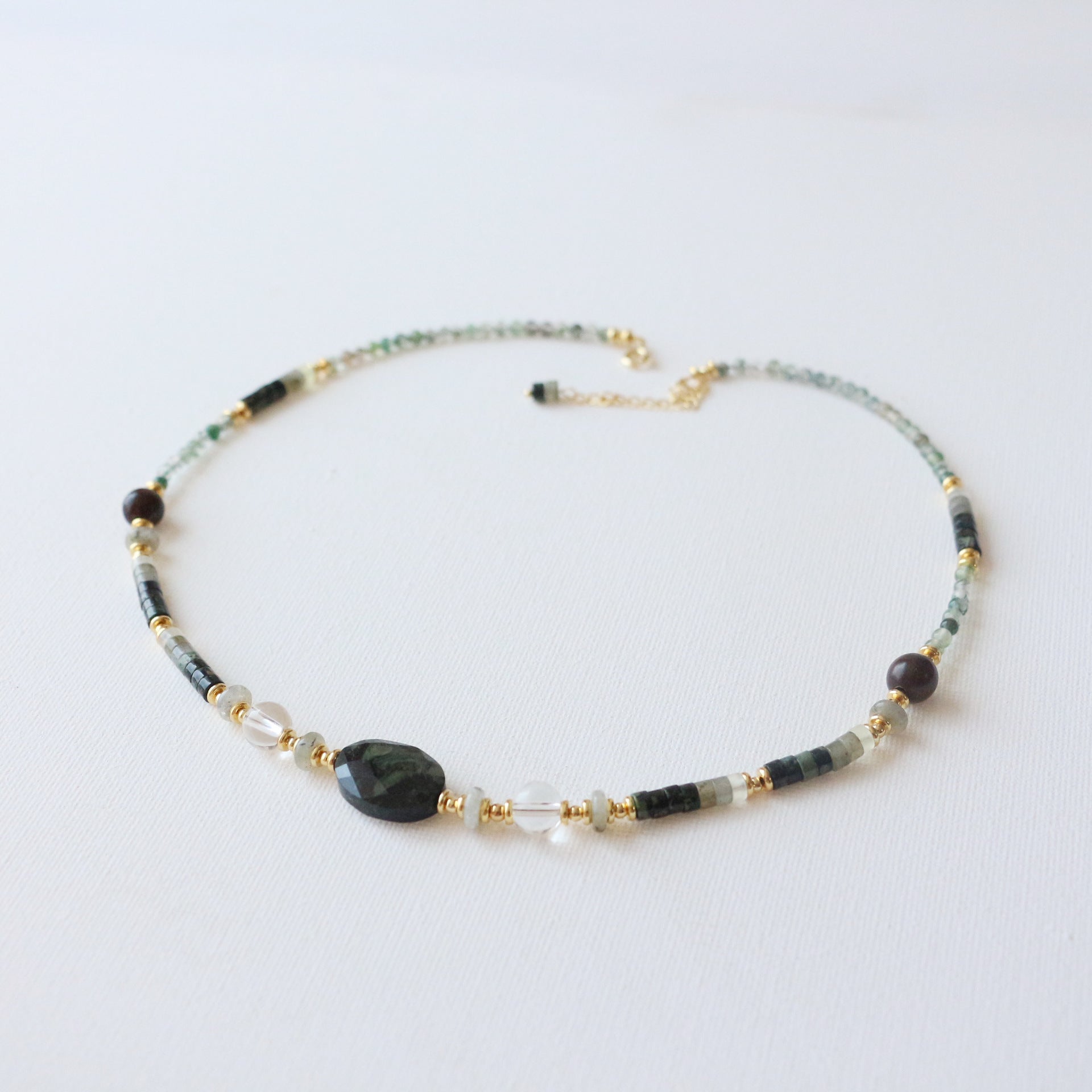 Natural Jasper & Agate Jewelry Set with 18K Gold