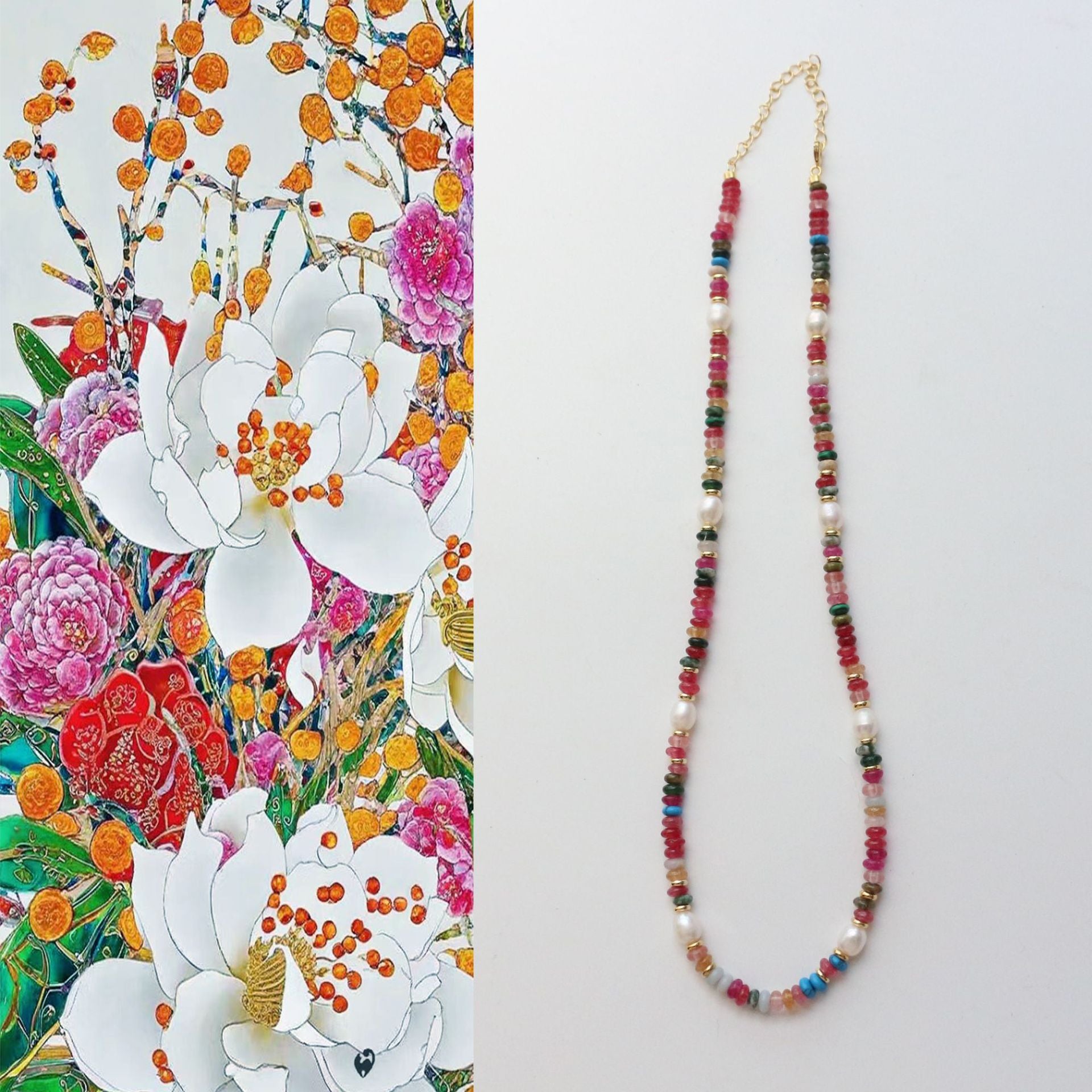 Jekira Multicolor Crystal & Freshwater Pearl Jewelry Set