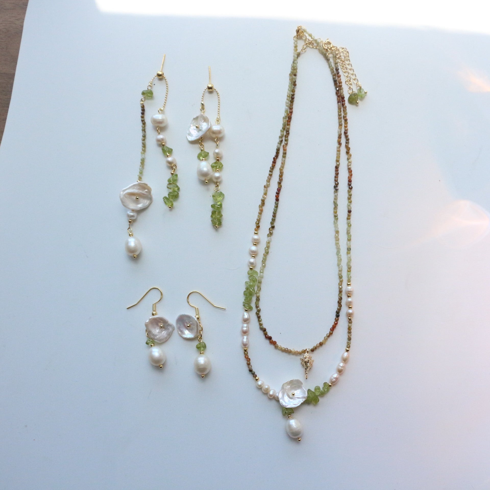 JEKIRA Baroque Pearl & Shell Tassel Earrings