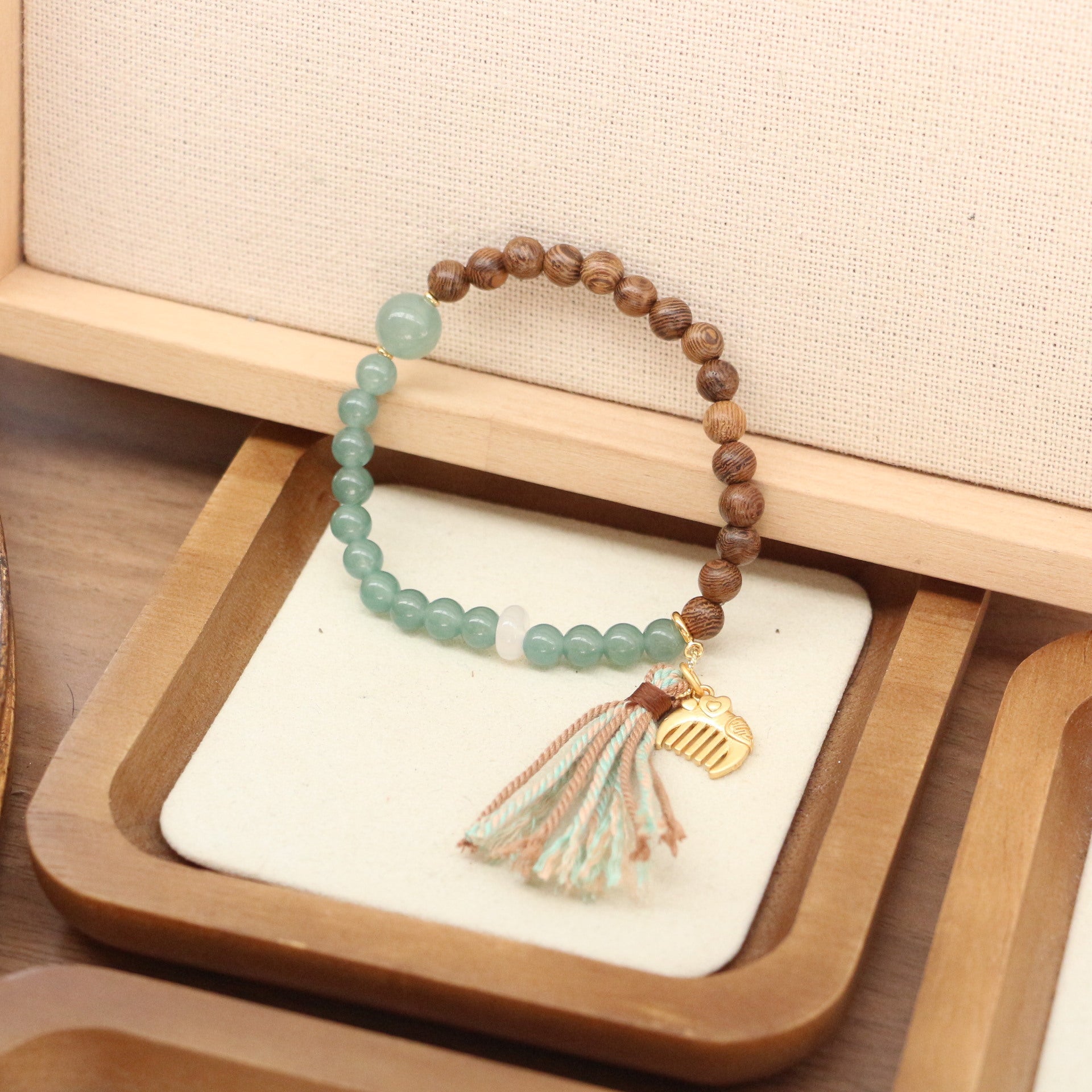 JEKIRA Zen Sandalwood & Green Gemstone Bracelet Set