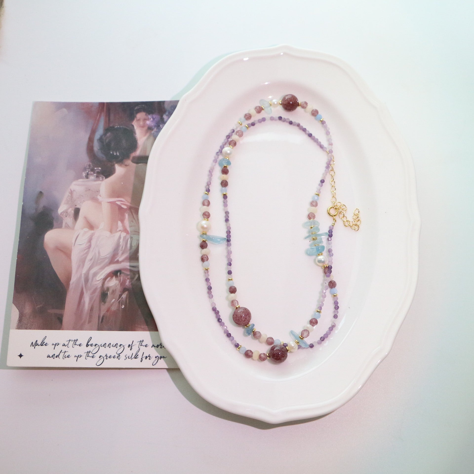 JEKIRA Amethyst & Baroque Pearl Necklace – 60cm