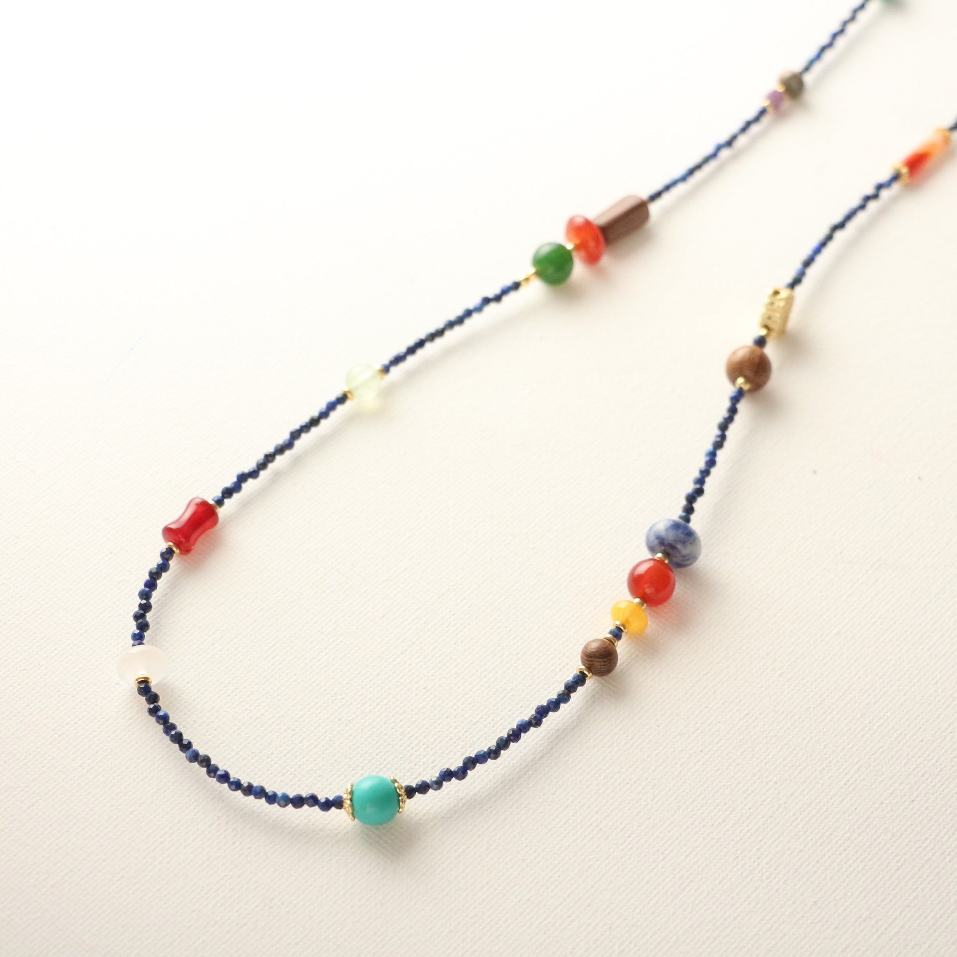 Jekira Multicolor Agate & Lapis Lazuli Necklace