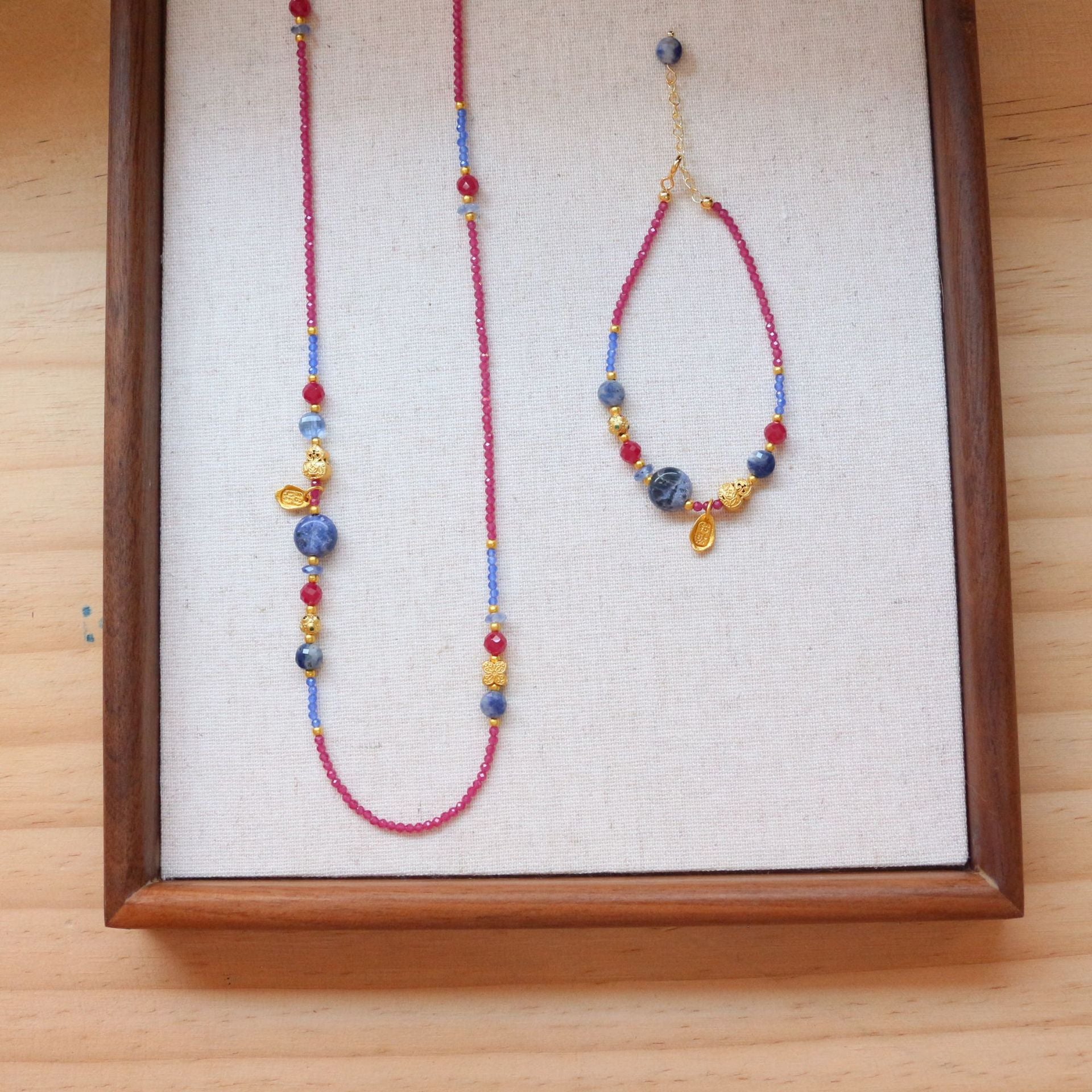 Jekira Ruby Necklace & Bracelet Set