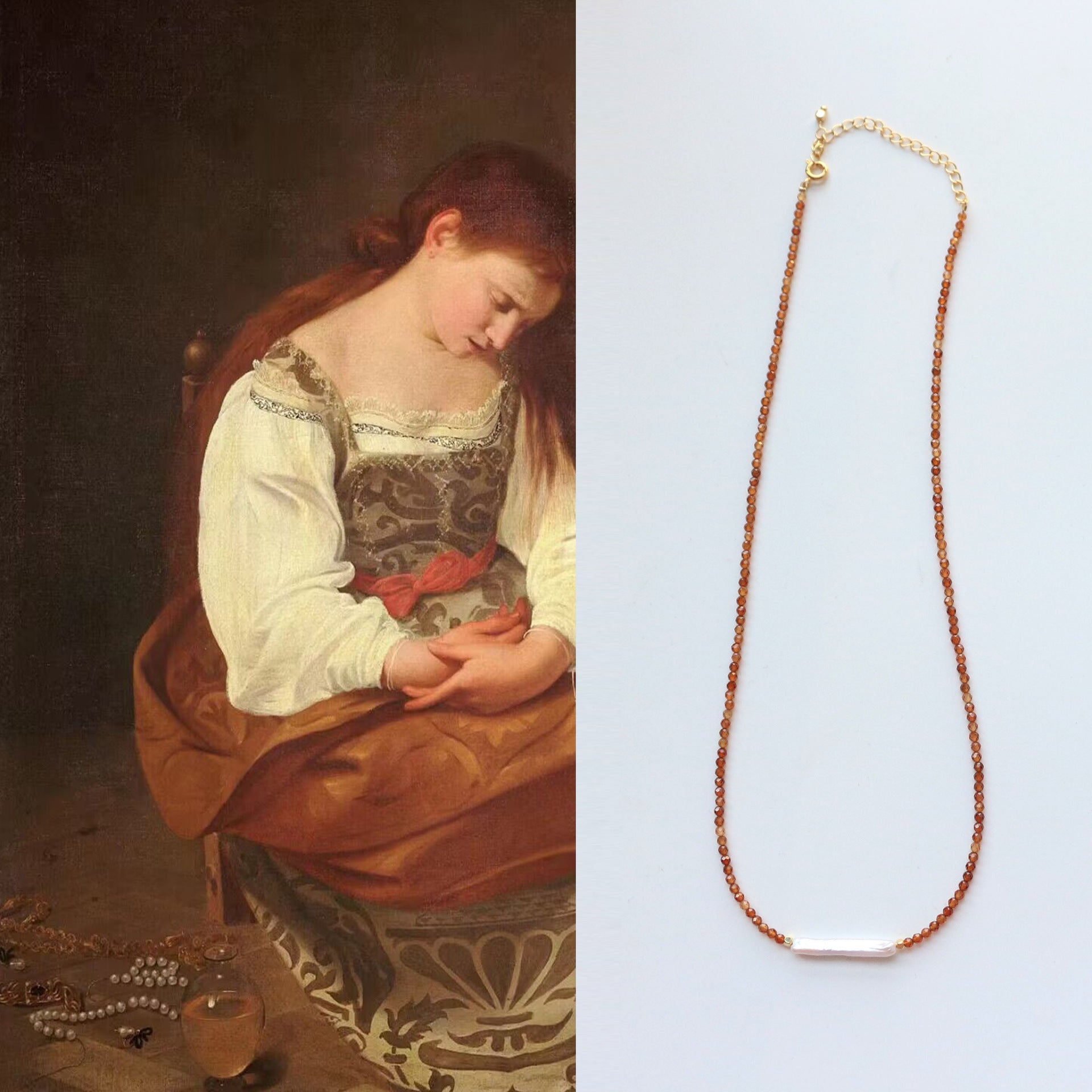 Jekira Orange Garnet Gradient Necklace