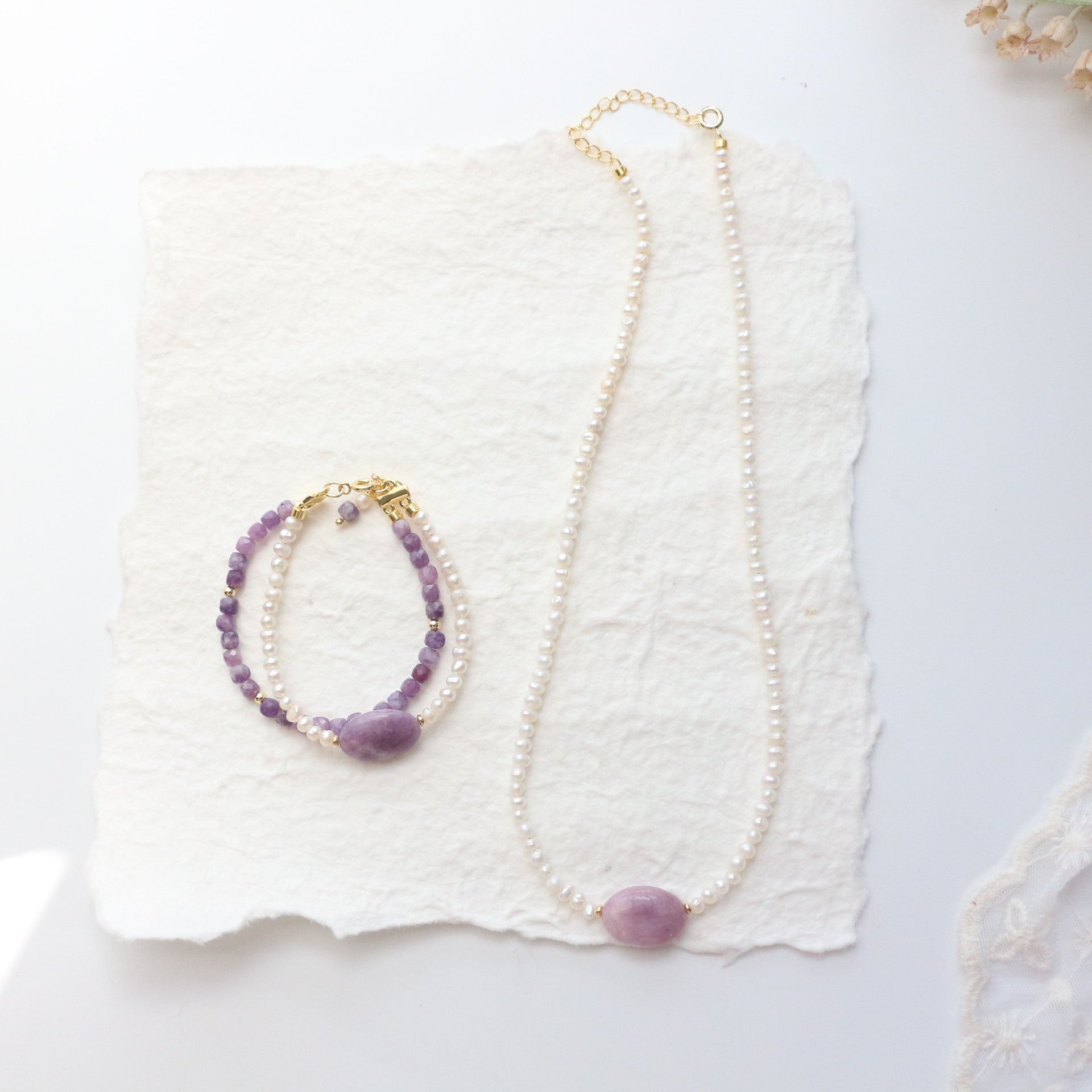 Jekira Amethyst & Baroque Pearl Jewelry Set