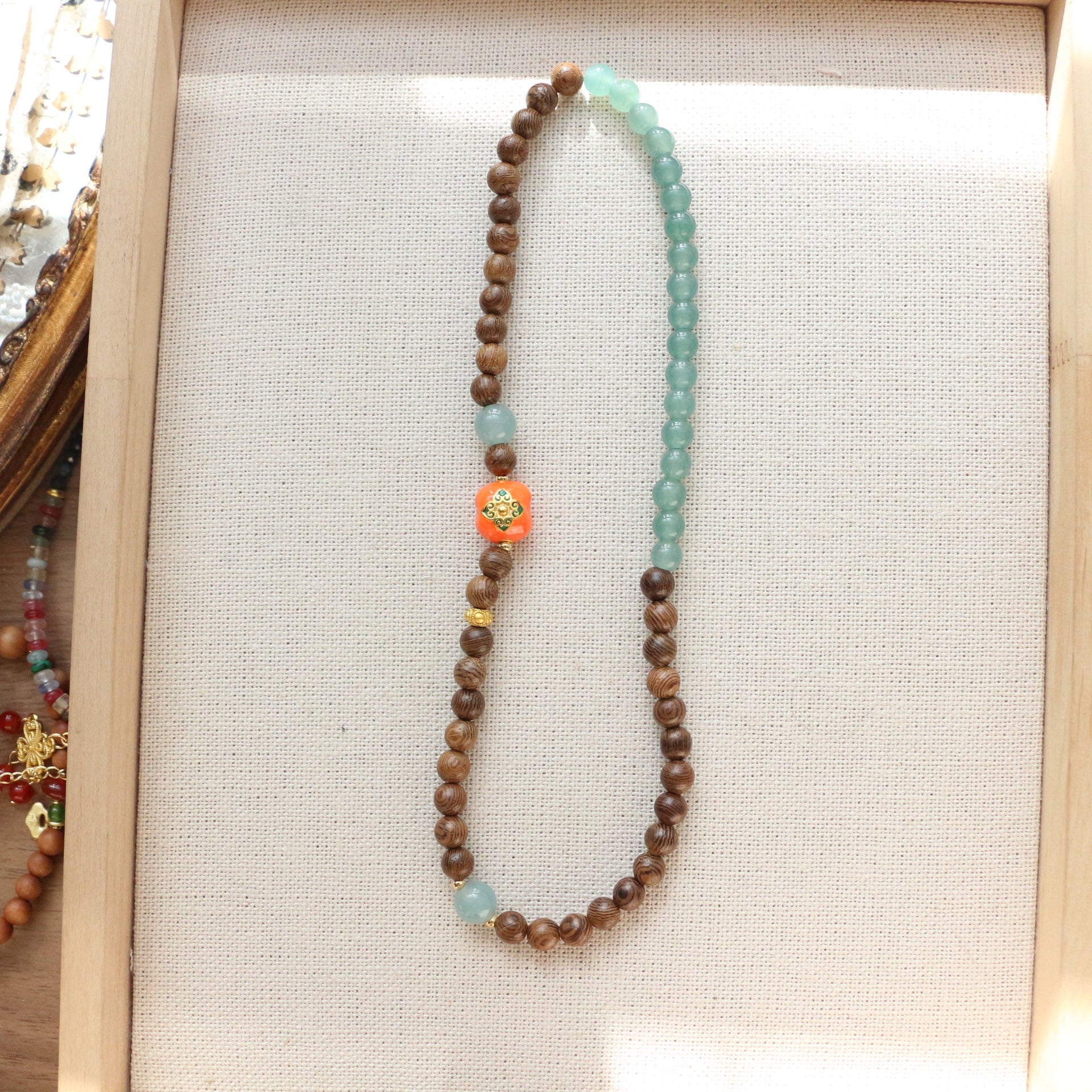 JEKIRA Double-Layer Chicken Wing Wood Prayer Bead Bracelet