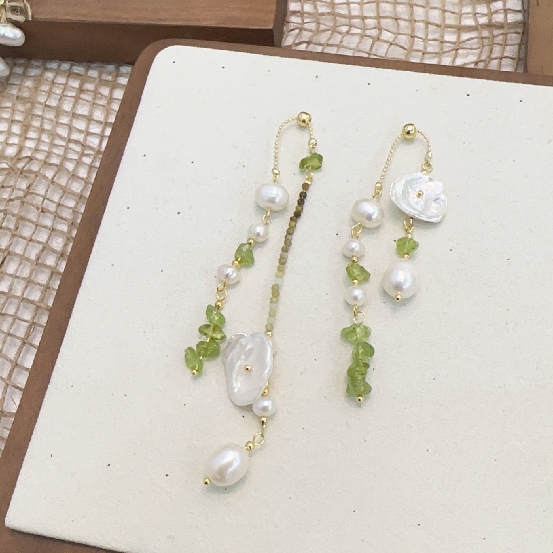 JEKIRA Baroque Pearl & Shell Tassel Earrings