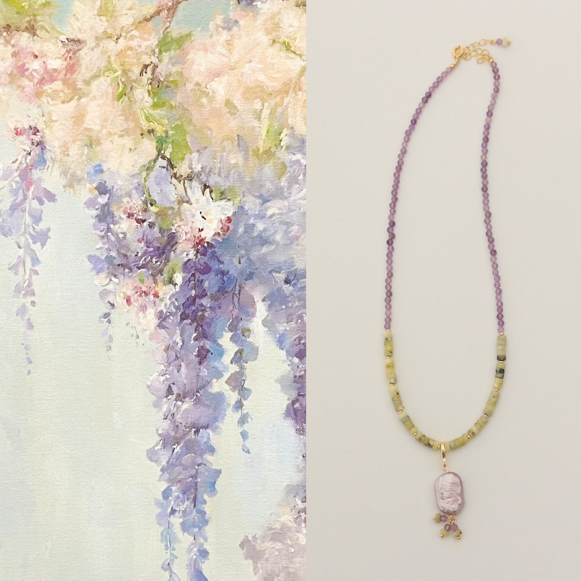 JEKIRA Amethyst & Baroque Pearl Jewelry Set