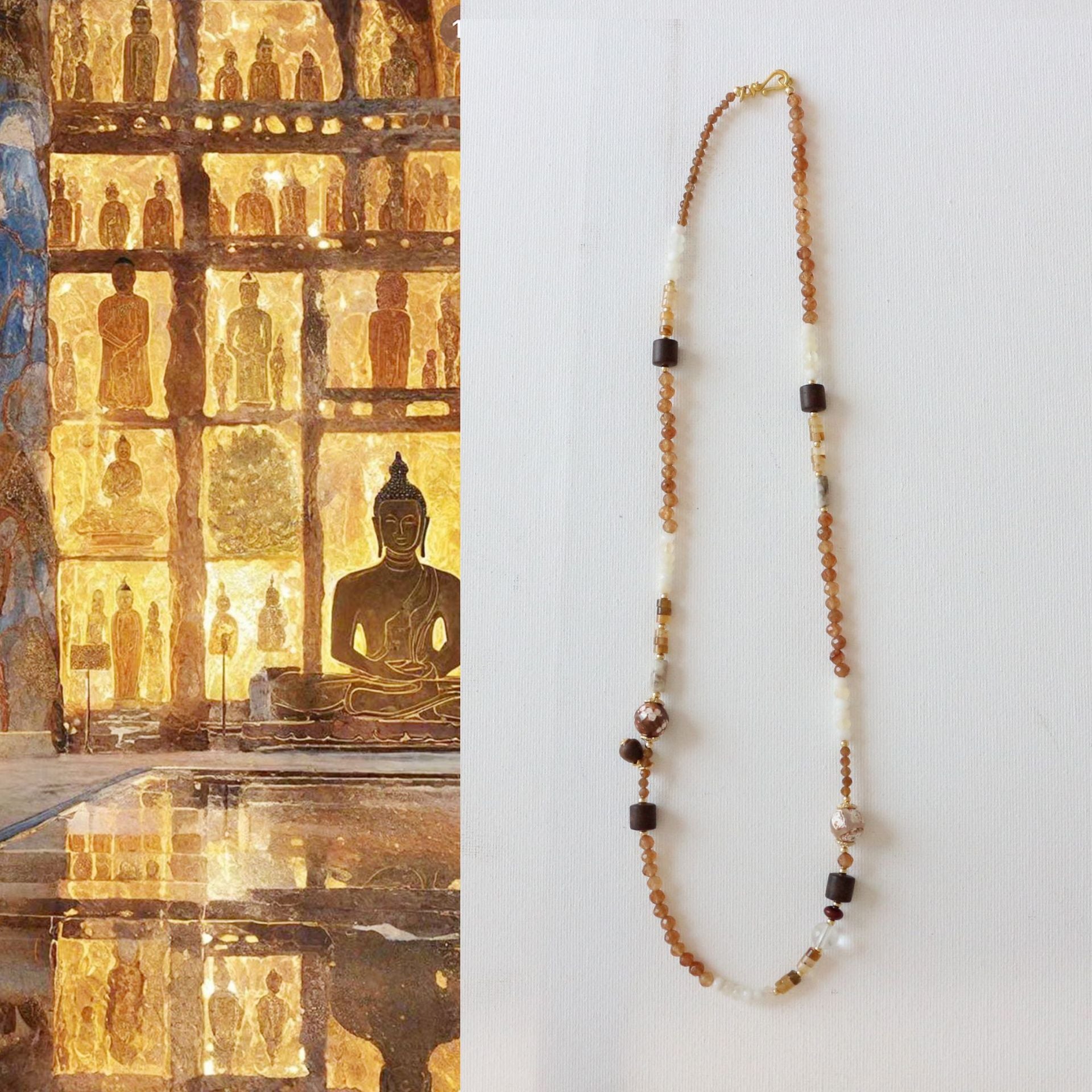 Jekira Sandalwood & Agate Jewelry Set