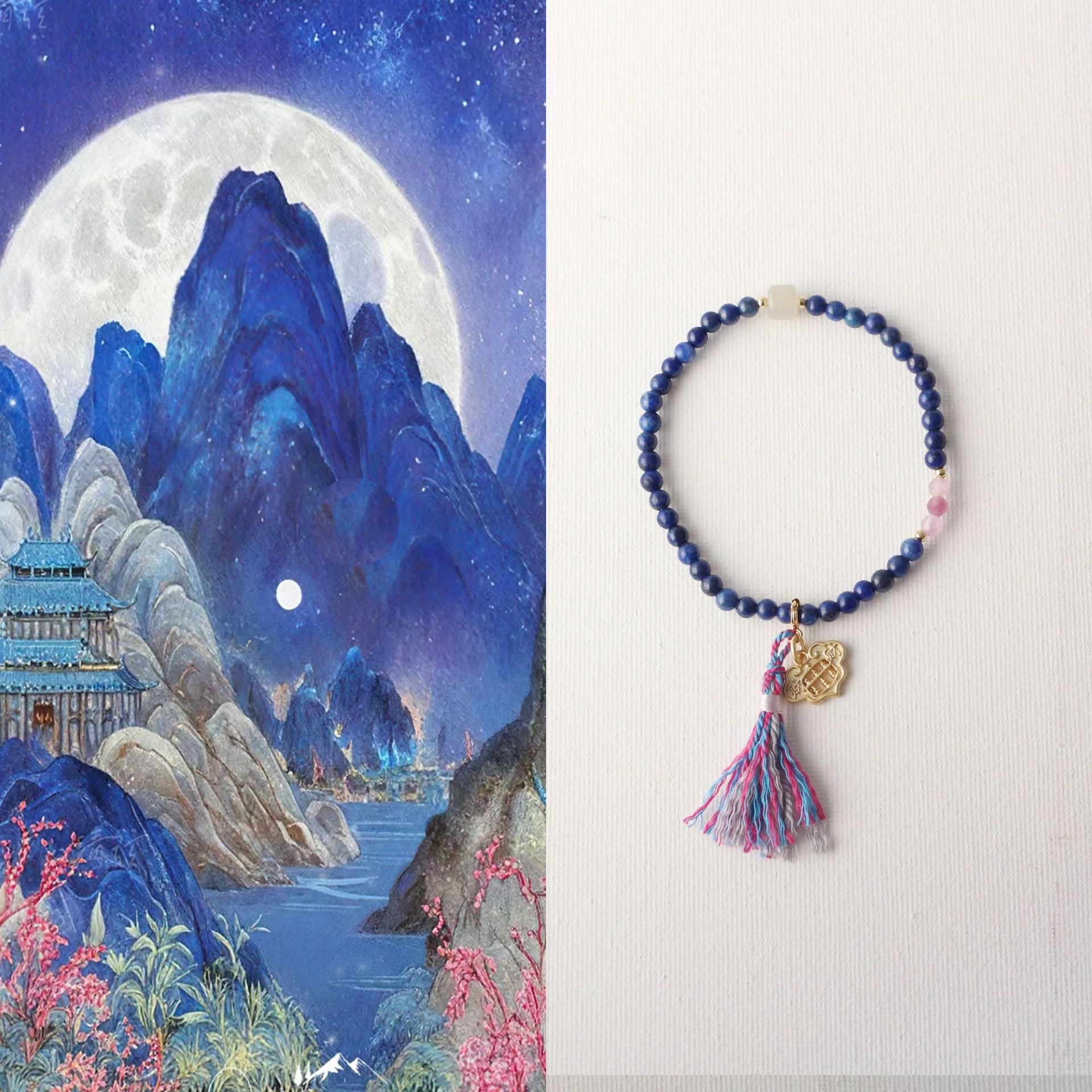 JEKIRA Ethnic Blue Gemstone Ruyi Lock Bracelet