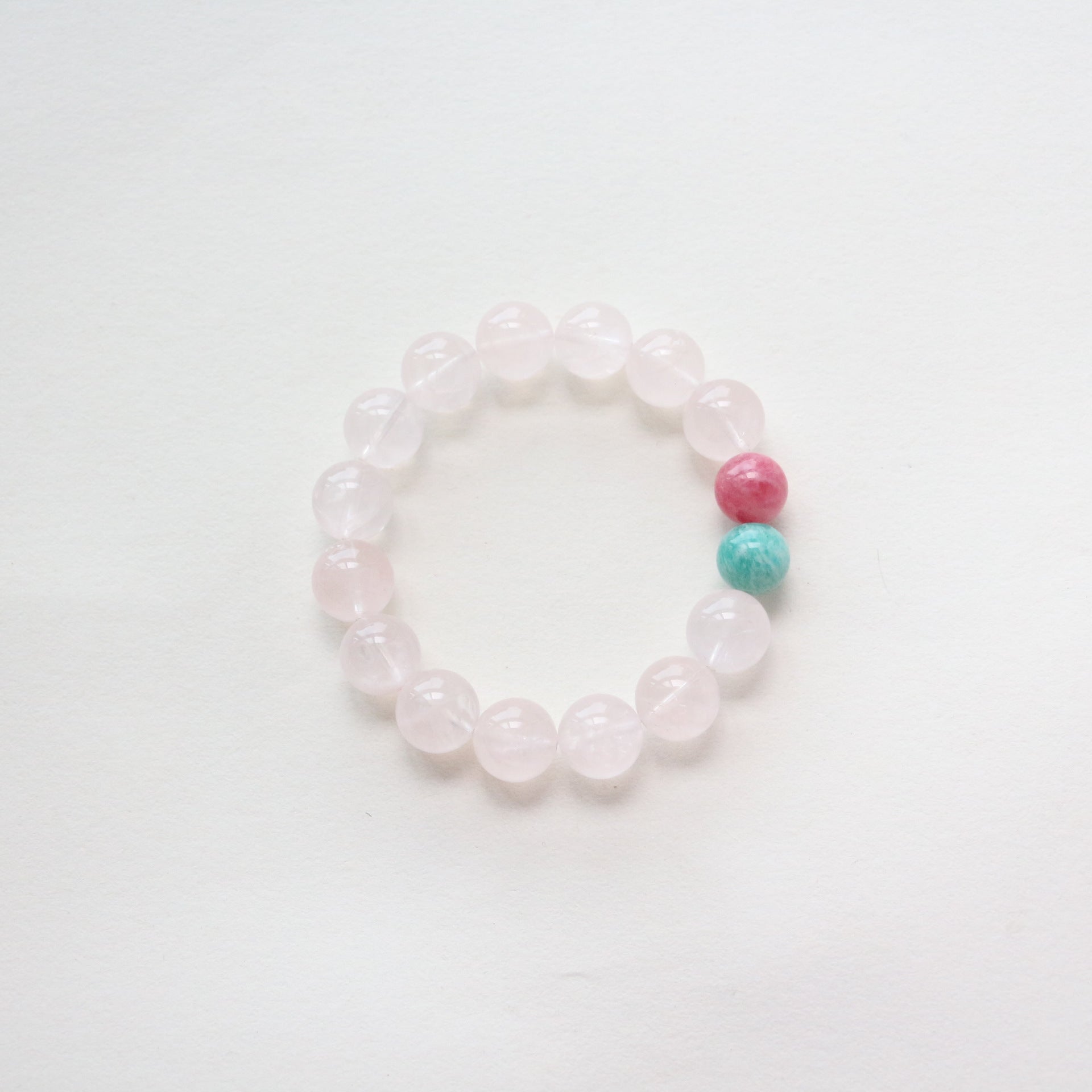 Jekira Rose Quartz Amazonite Stretch Bracelet 15cm/16cm