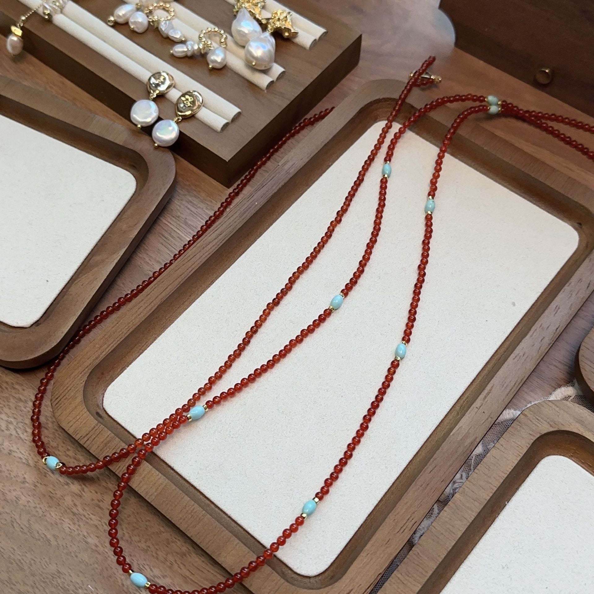 Jekira | Red Agate & Turquoise Jewelry Set