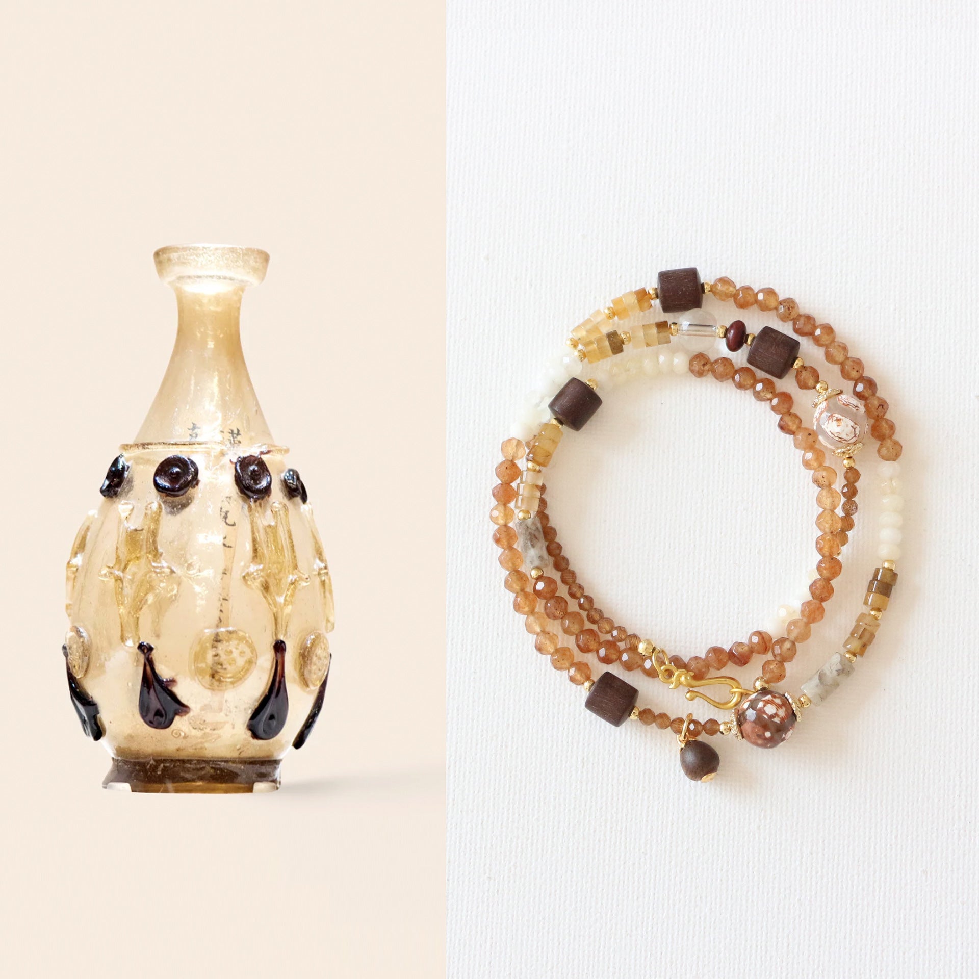 Jekira Sandalwood & Agate Jewelry Set