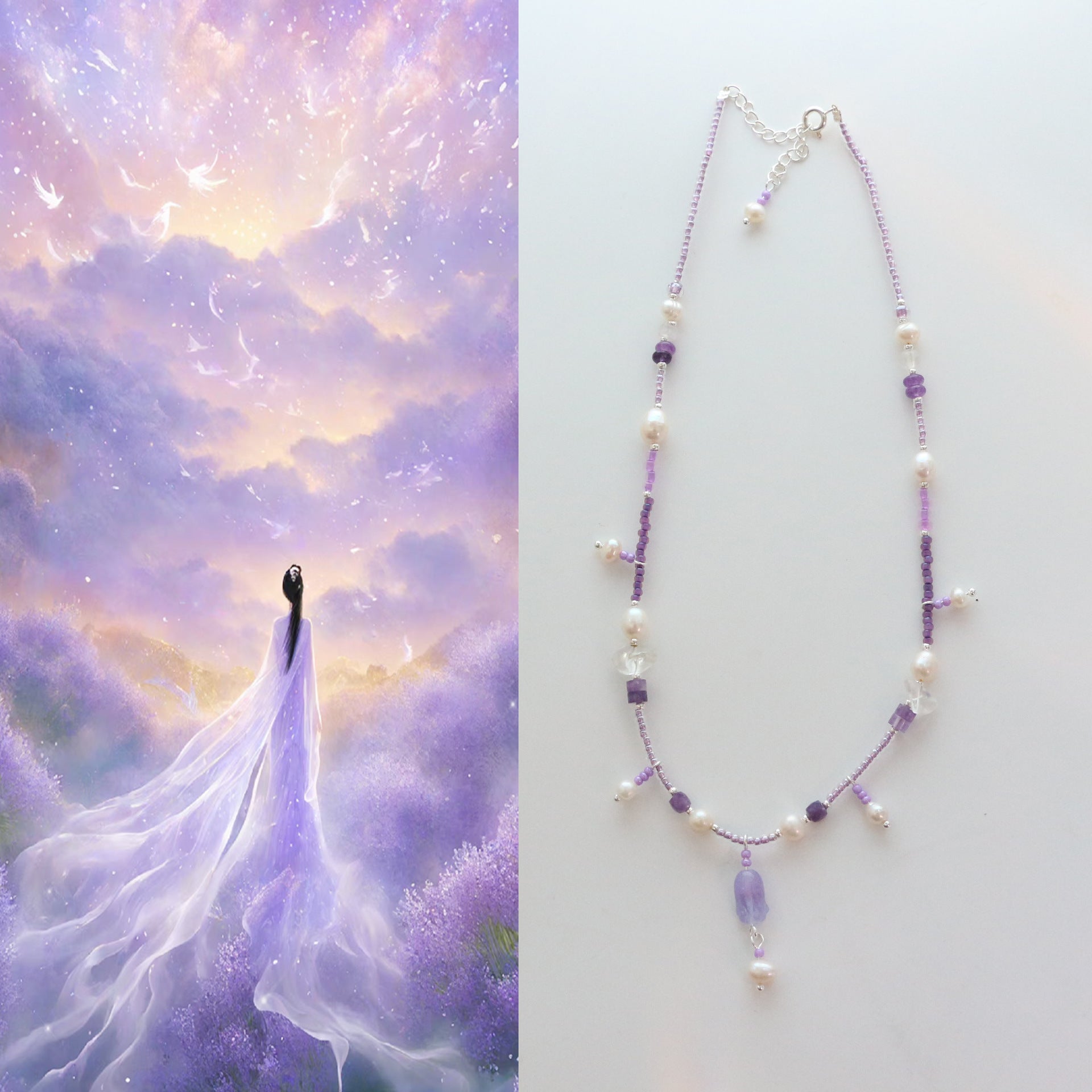 Jekira Amethyst Blossom Pendant Necklace