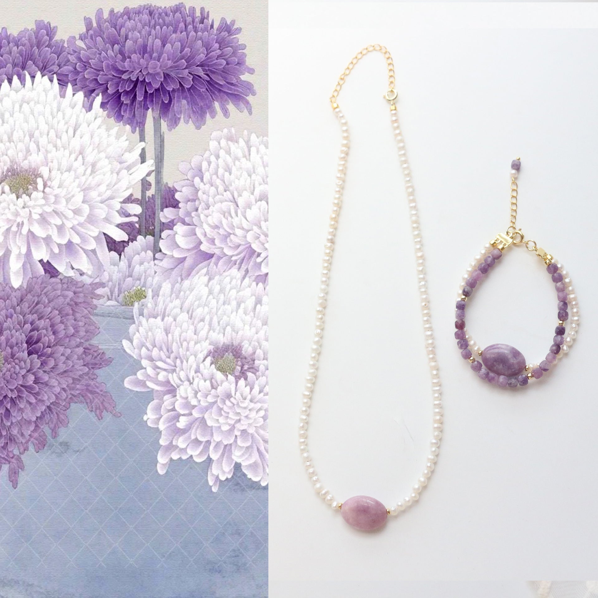 Jekira Amethyst & Baroque Pearl Jewelry Set