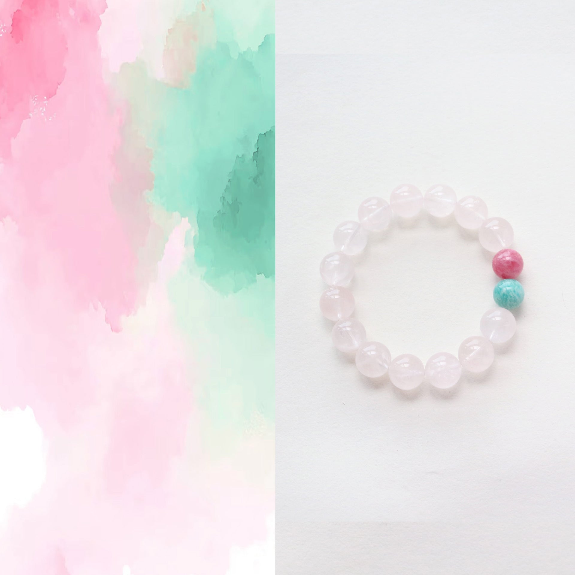 Jekira Rose Quartz Amazonite Stretch Bracelet 15cm/16cm