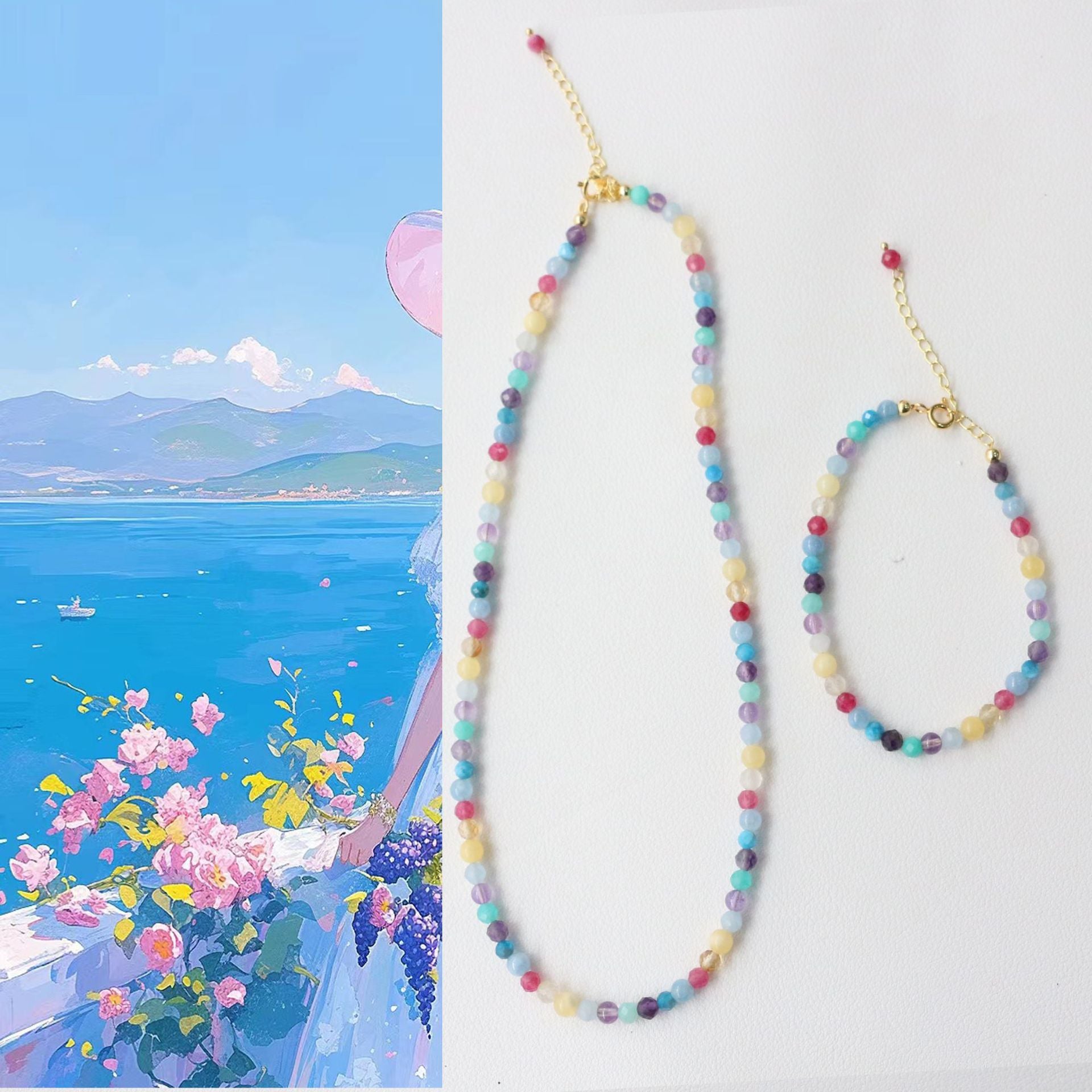 JEKIRA Rainbow Chakra Crystal Jewelry Set