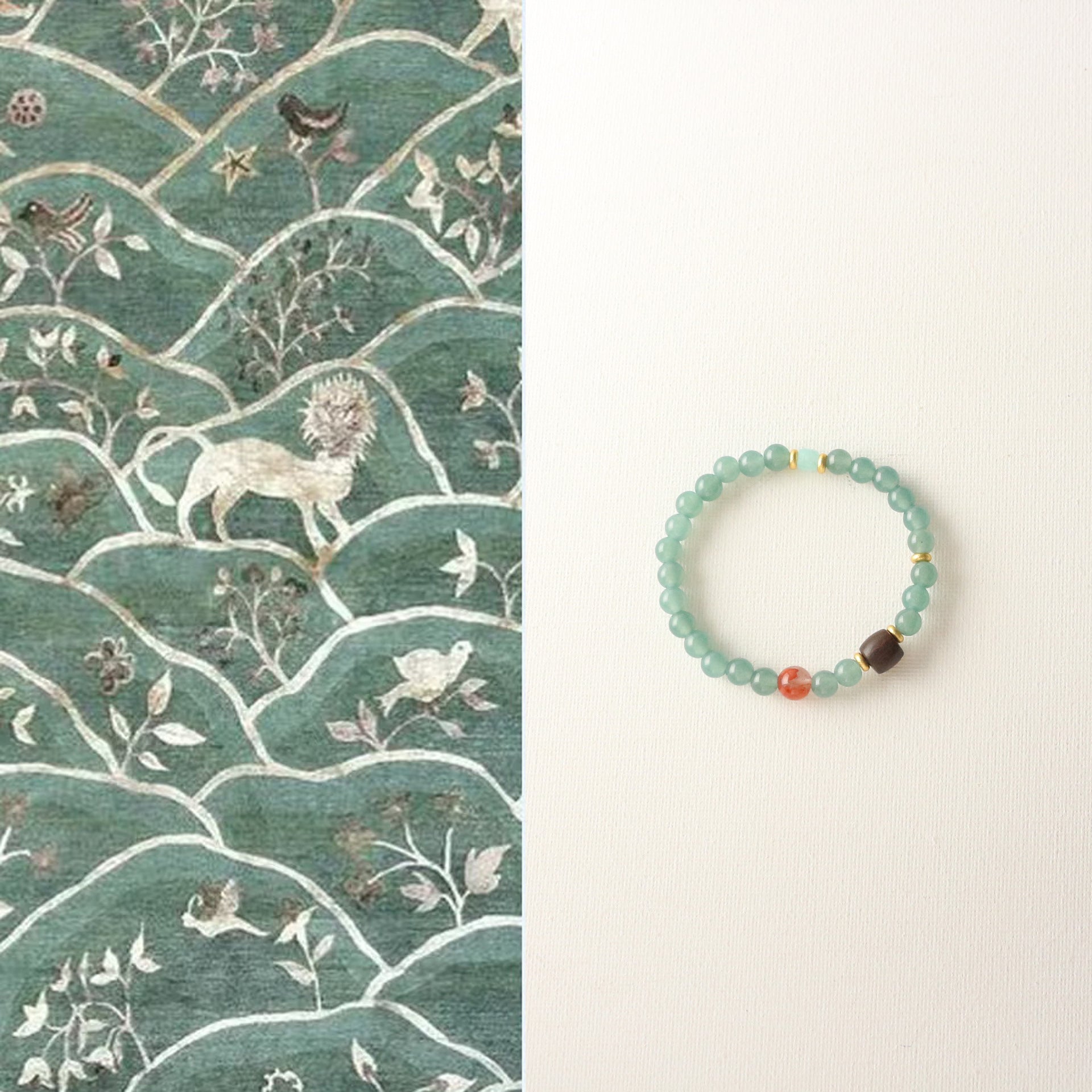 Jekira Red Sandalwood & Amazonite Bead Bracelet