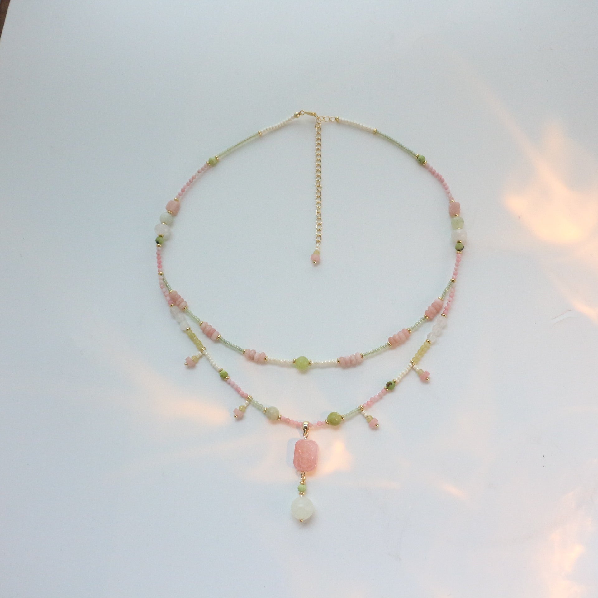 JEKIRA Summer Pink Gemstone Jewelry Set
