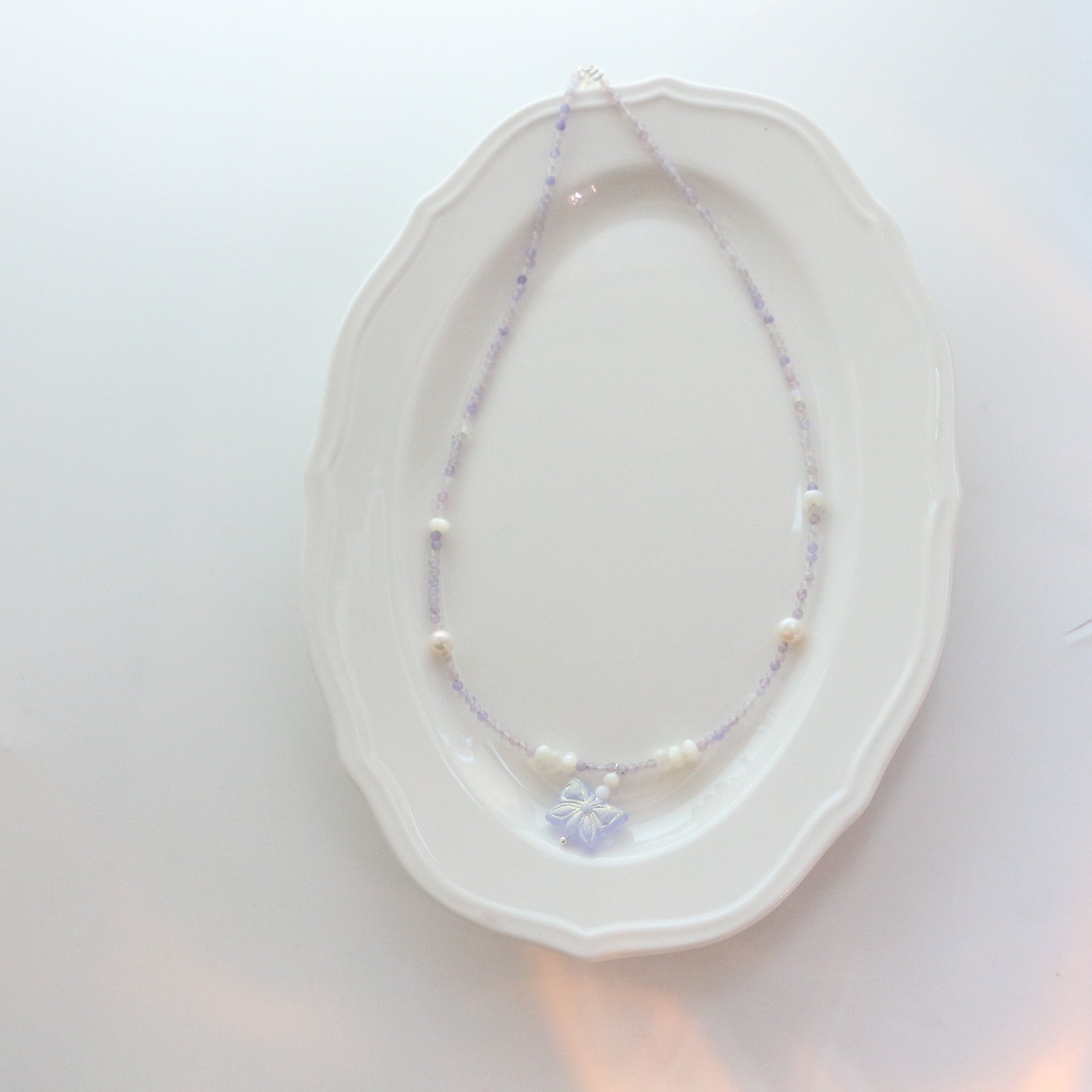 Jekira Amethyst & Baroque Pearl Butterfly Necklace