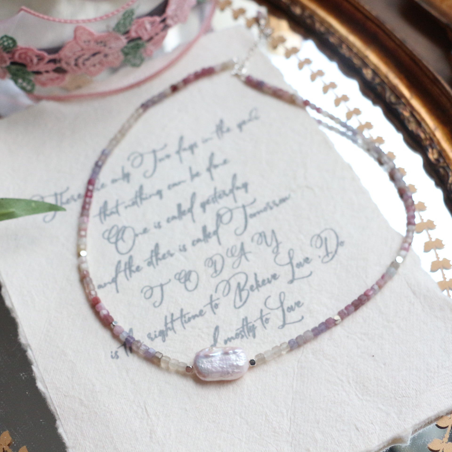 JEKIRA Blush Rose Quartz & Baroque Pearl Trio Set