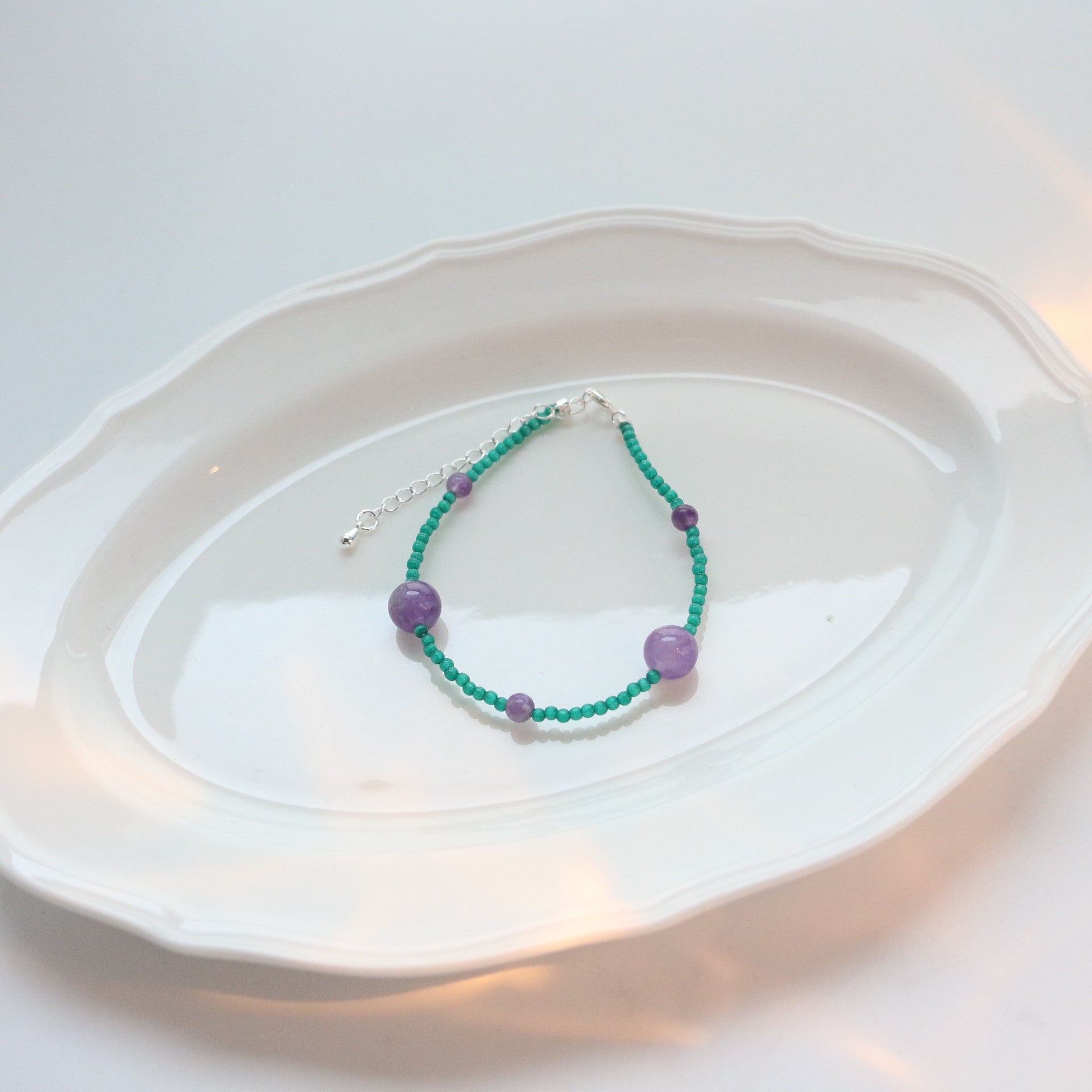 Jekira Amethyst & Green Gemstone Jewelry Set