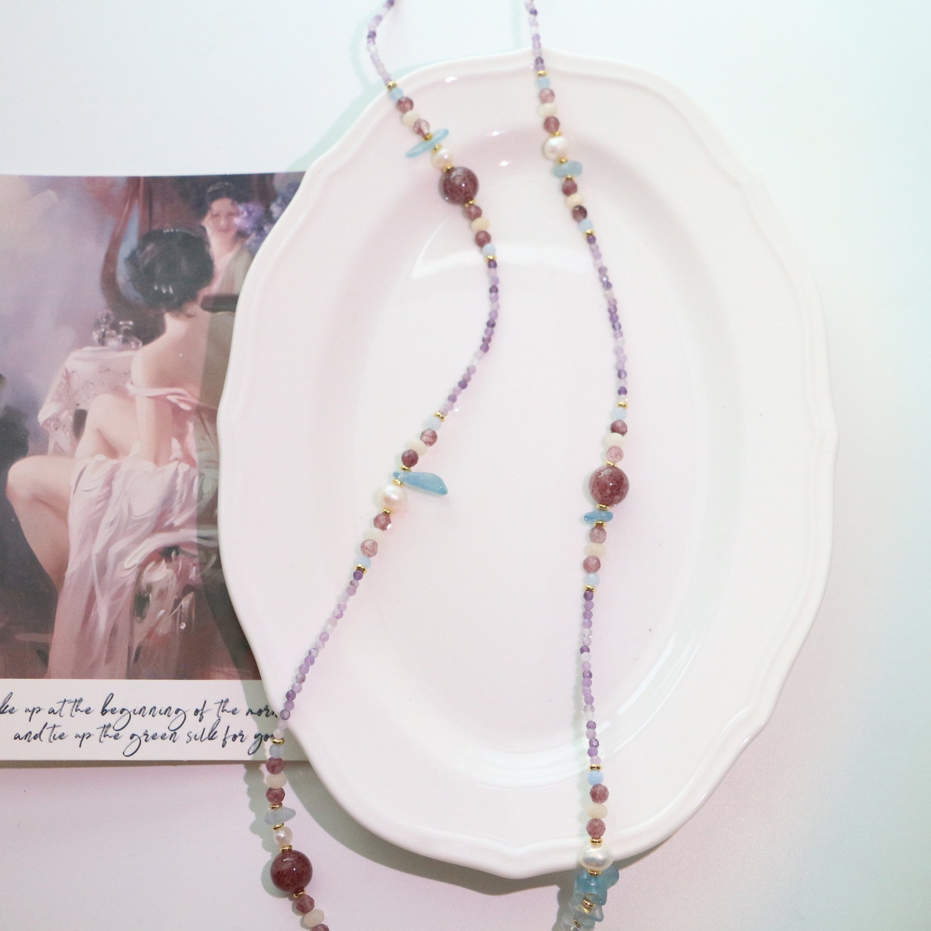 JEKIRA Amethyst & Baroque Pearl Necklace – 60cm