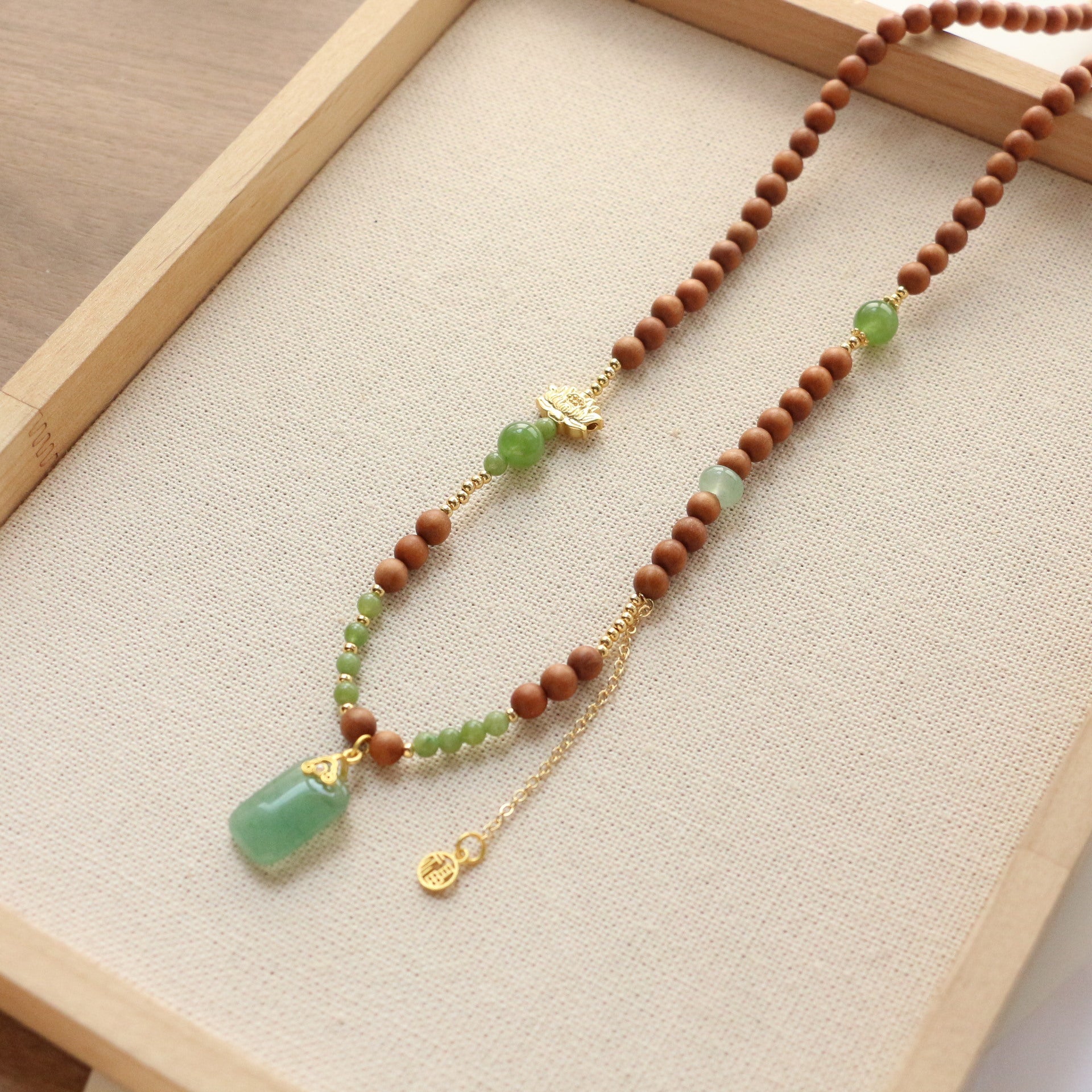 JEKIRA New Chinese Sandalwood Emerald Zen Necklace