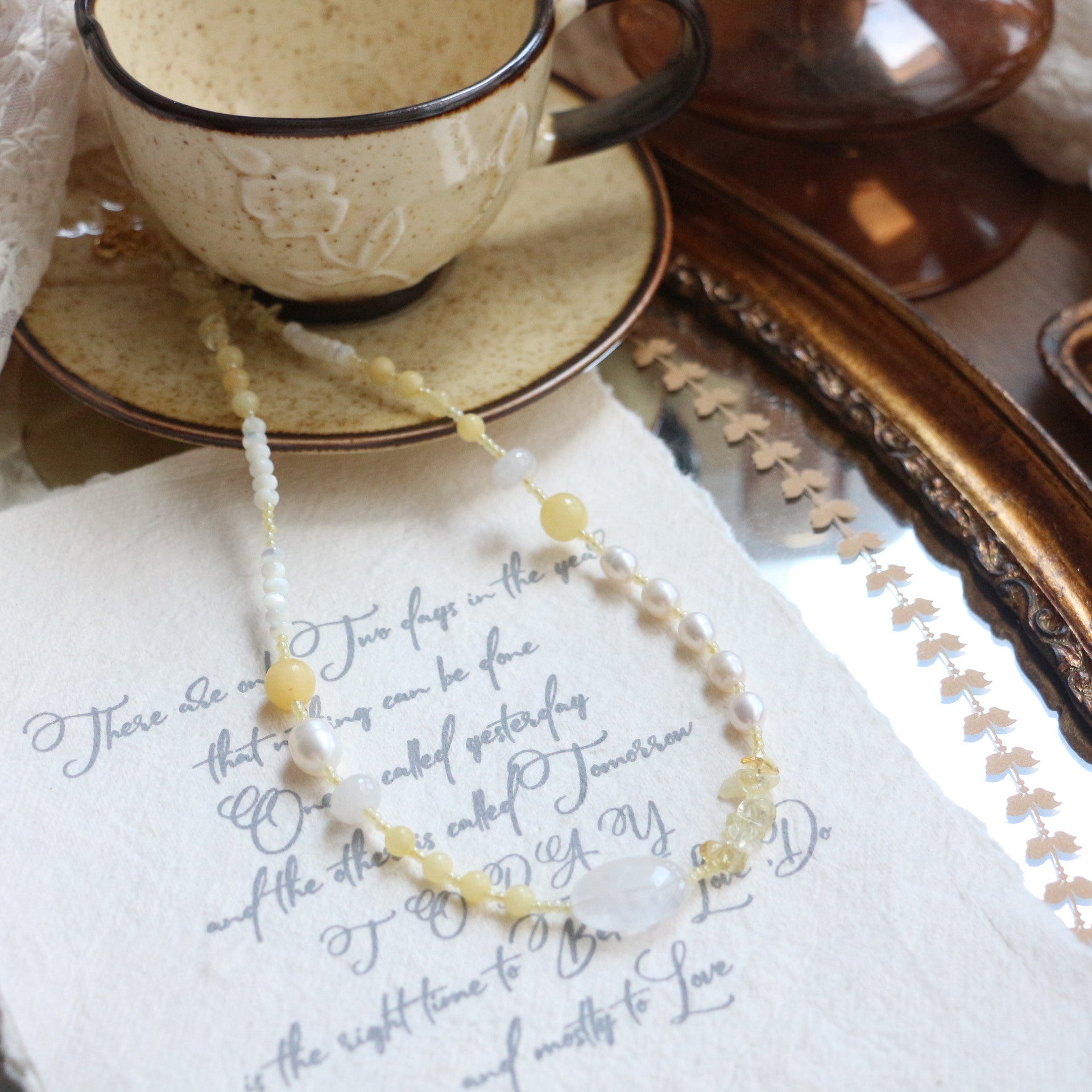 Jekira Citrine & Pearl Jewelry Set