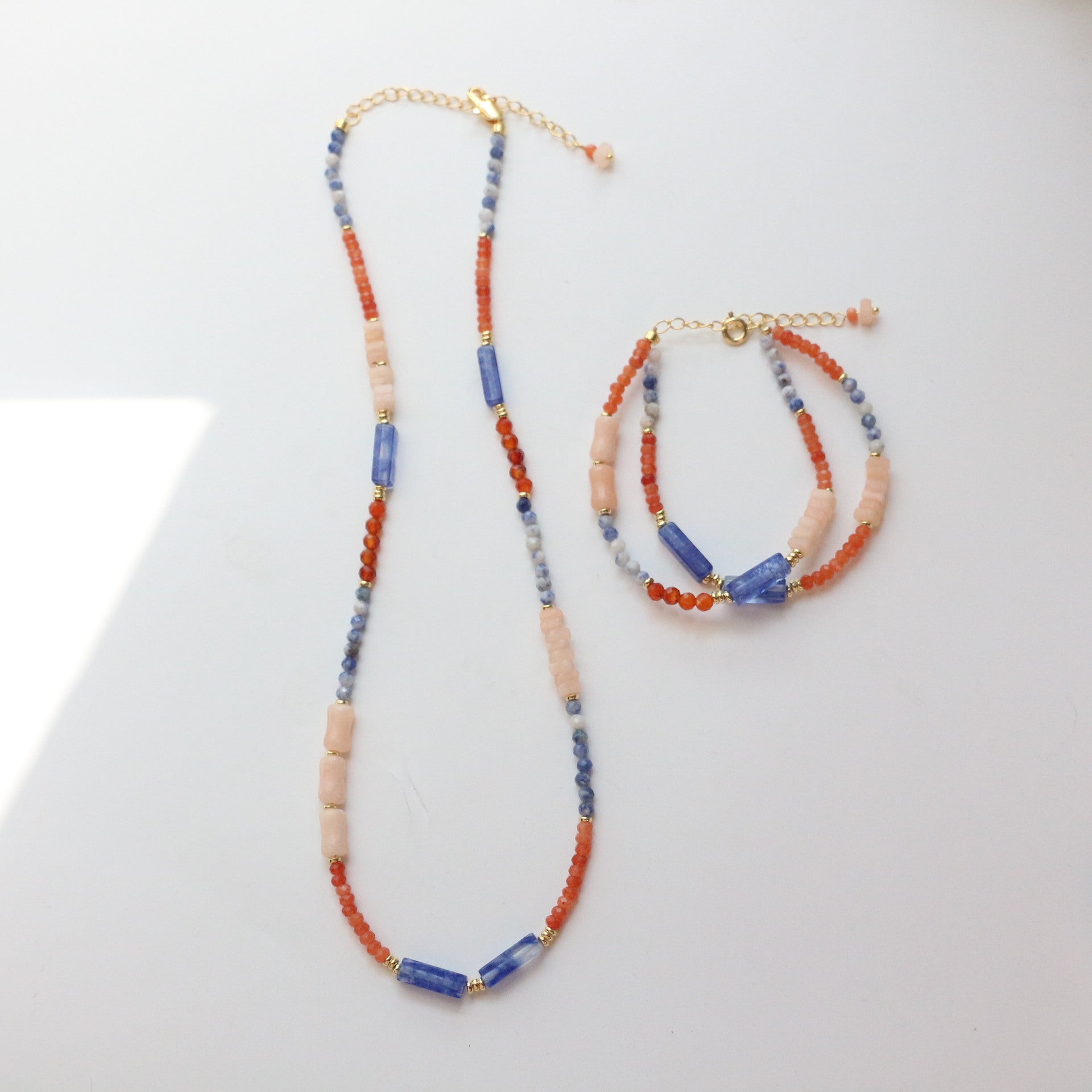 Jekira Orange & Blue Gemstone Jewelry Set