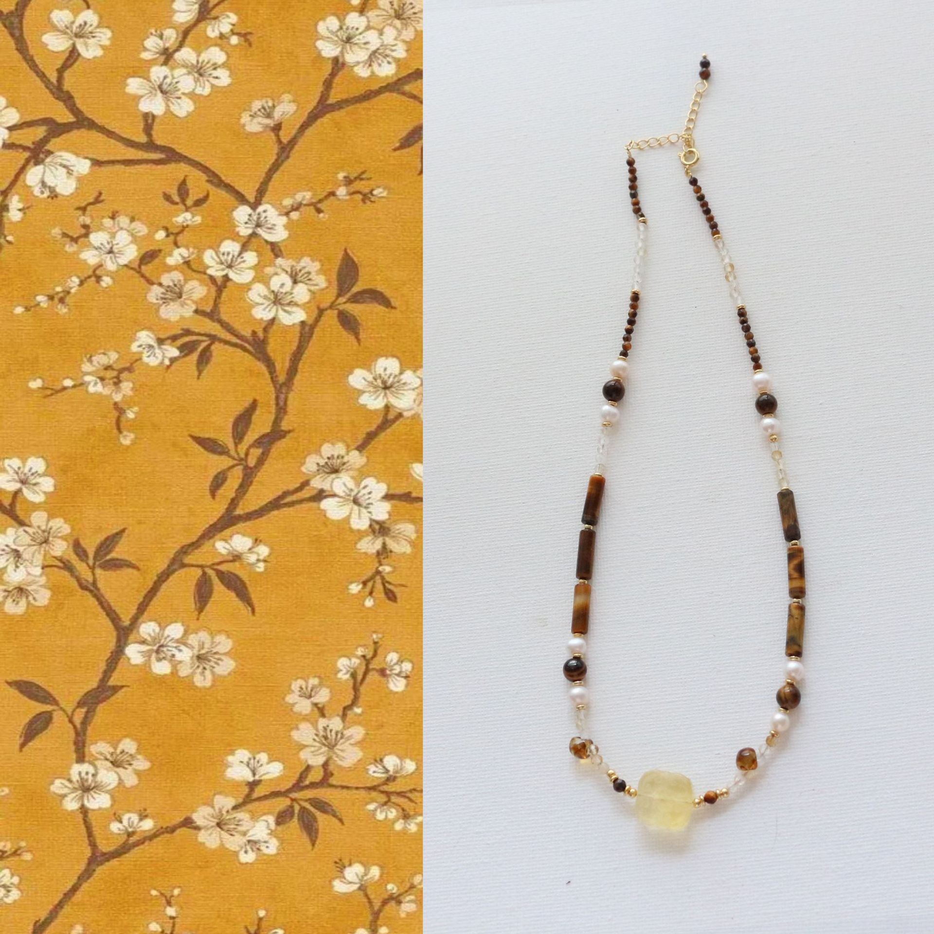 Jekira Maillard Tiger’s Eye & Citrine Jewelry Set