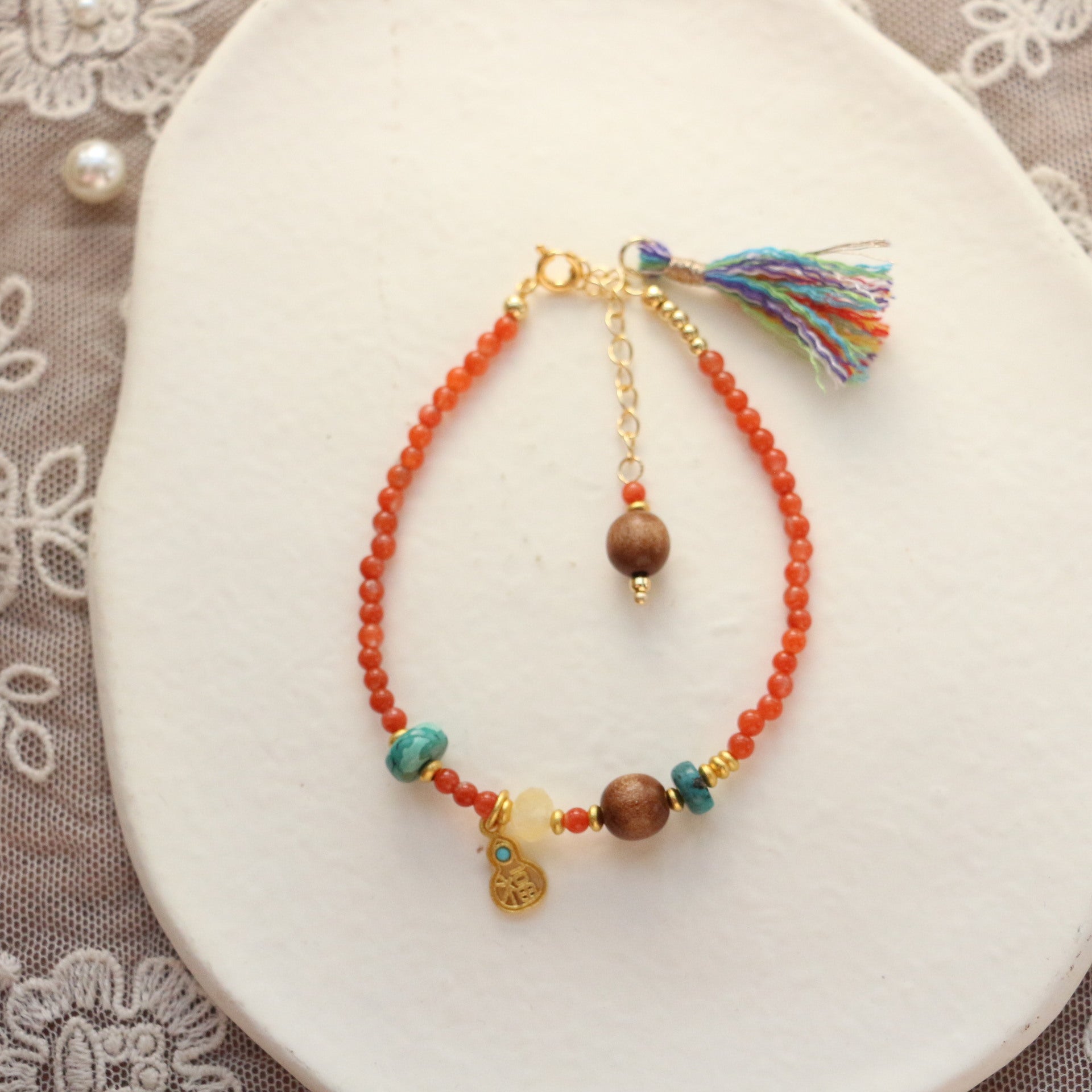 Nanhong Agate & Turquoise Bead Set