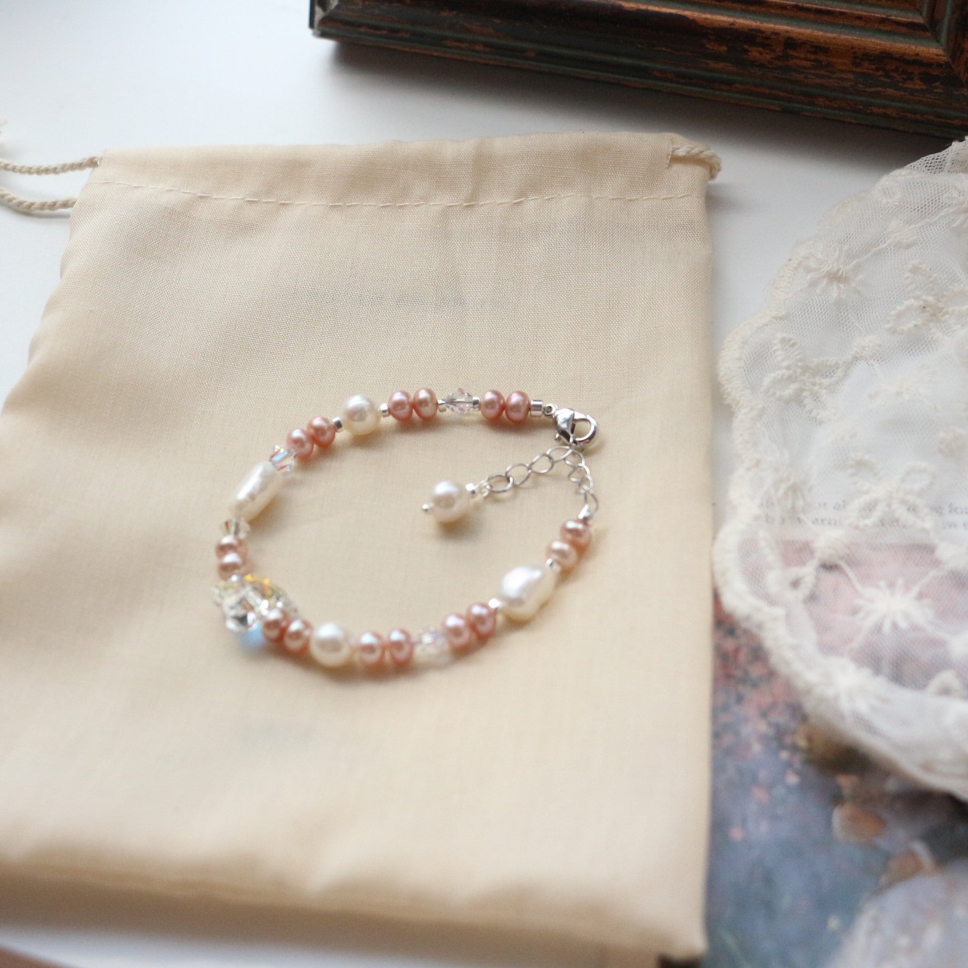 JEKIRA Baroque Pearl & Crystal Butterfly Bracelet