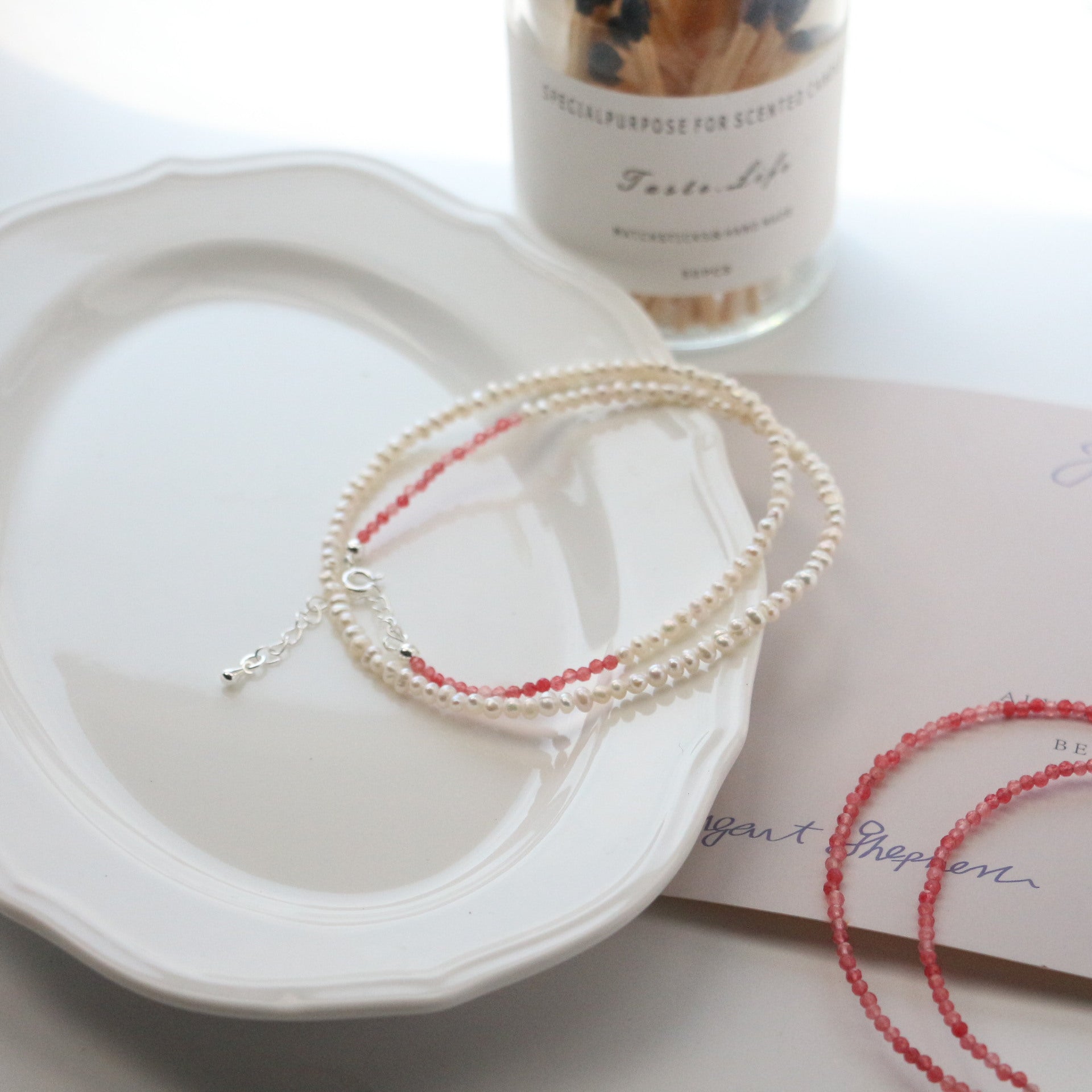 Jekira Baroque Pearl & Pink Gemstone Necklace Duo
