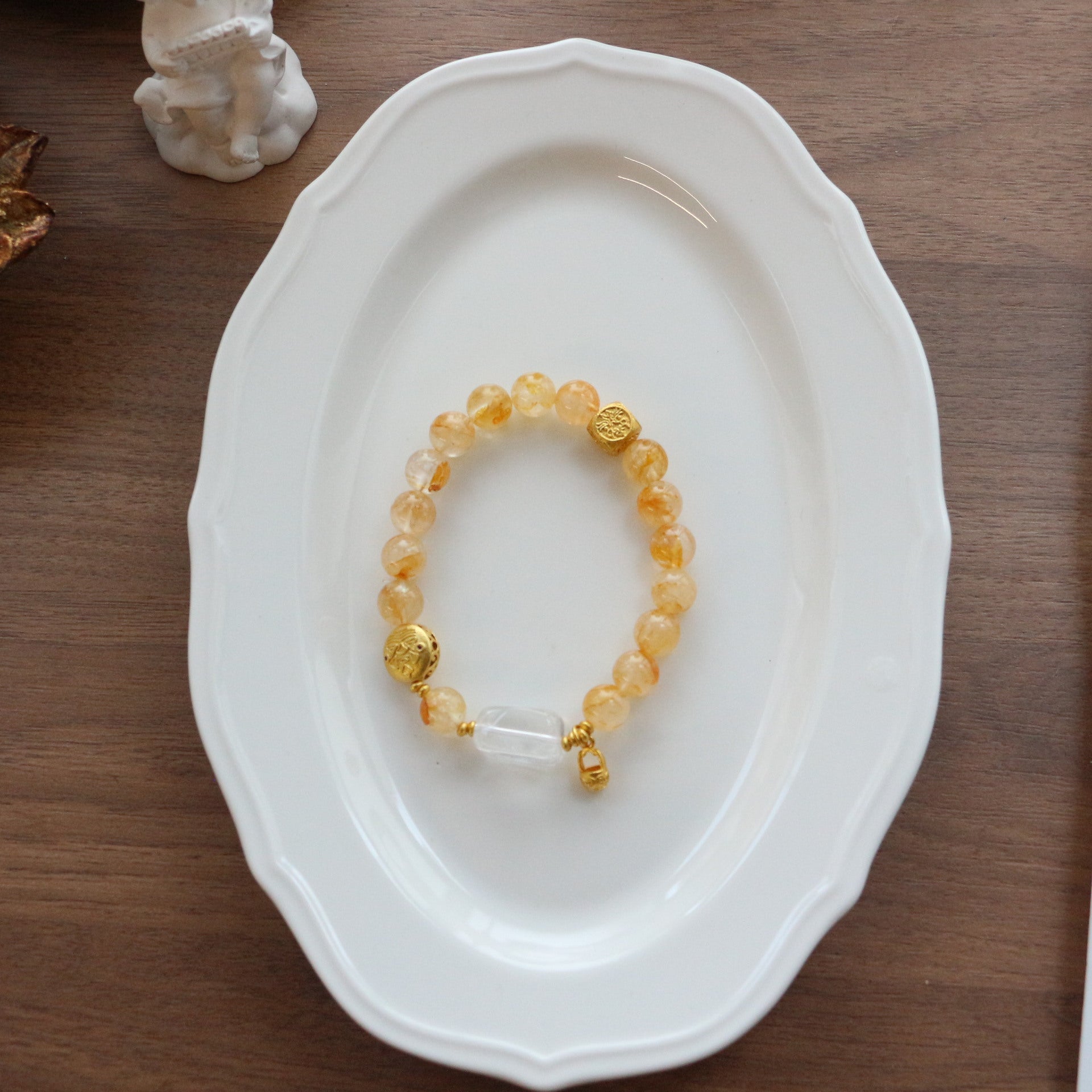 JEKIRA Yellow Quartz & White Crystal Bracelet