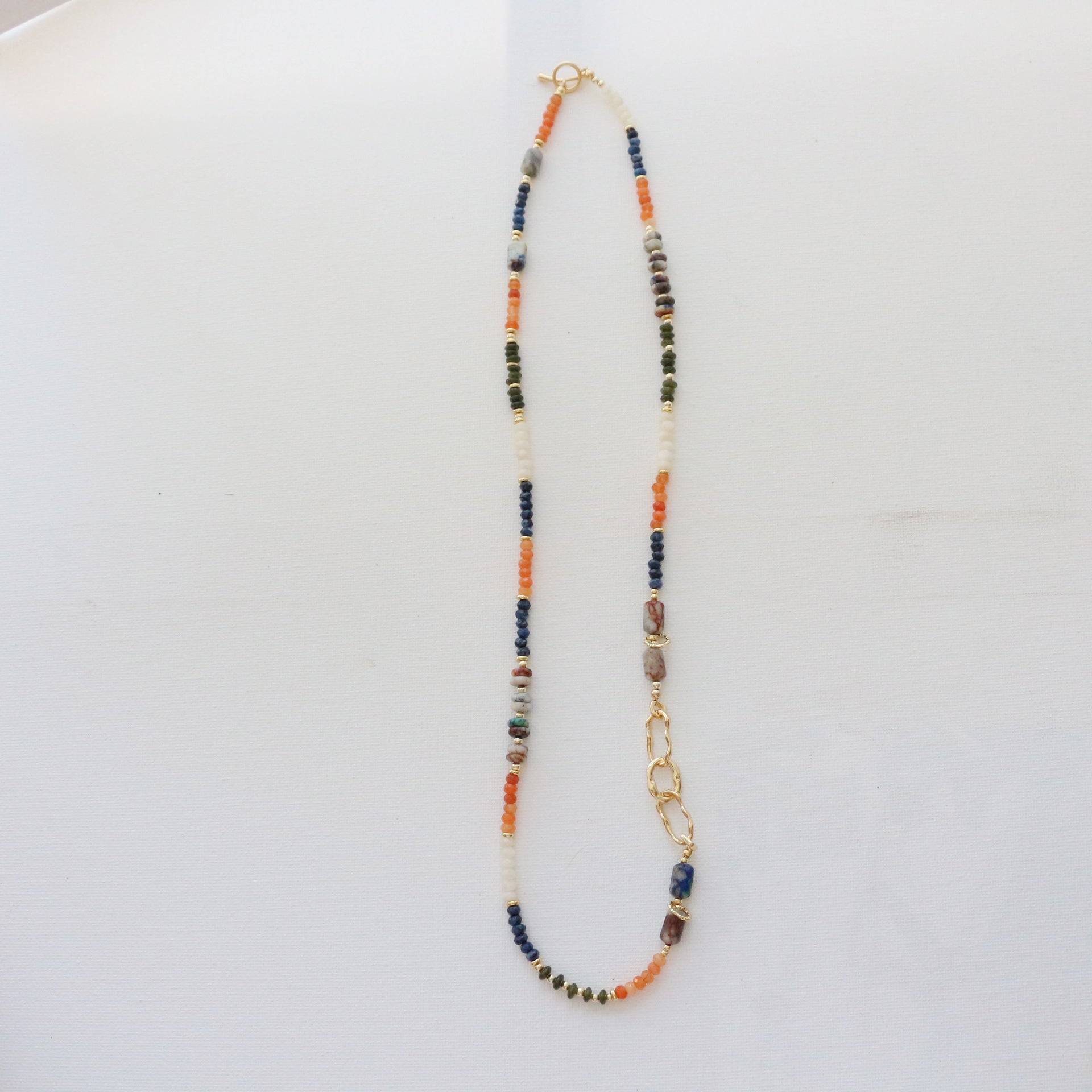 Jekira Dunhuang Color Gemstone Convertible Set – 65cm Necklace & 15-16cm Bracelet