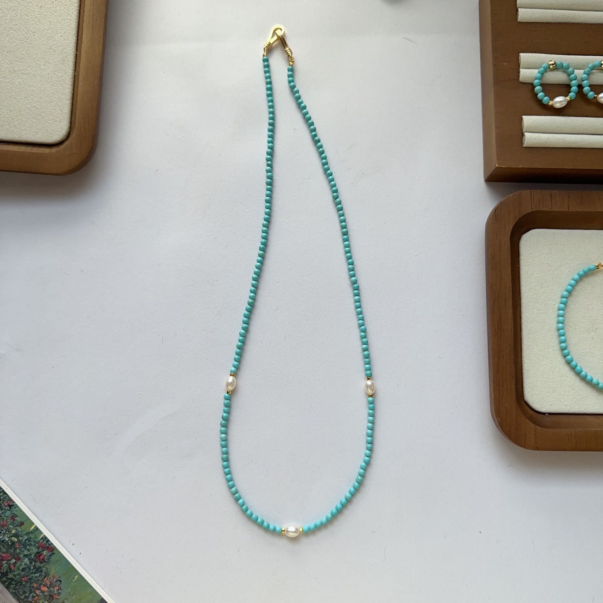 Jekira Turquoise & Baroque Pearl Jewelry Set