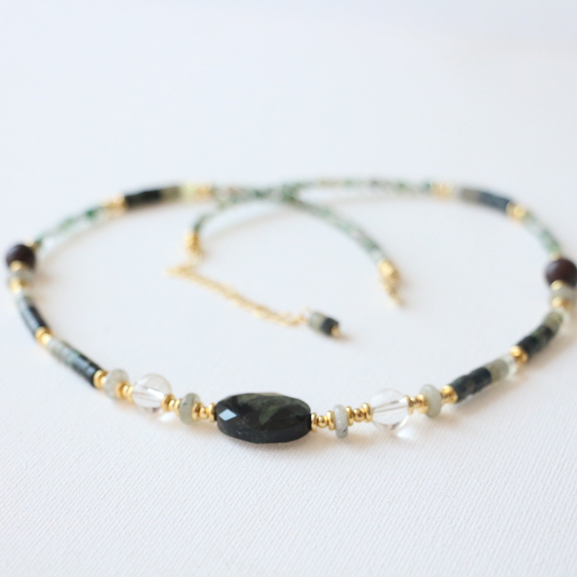 Natural Jasper & Agate Jewelry Set with 18K Gold