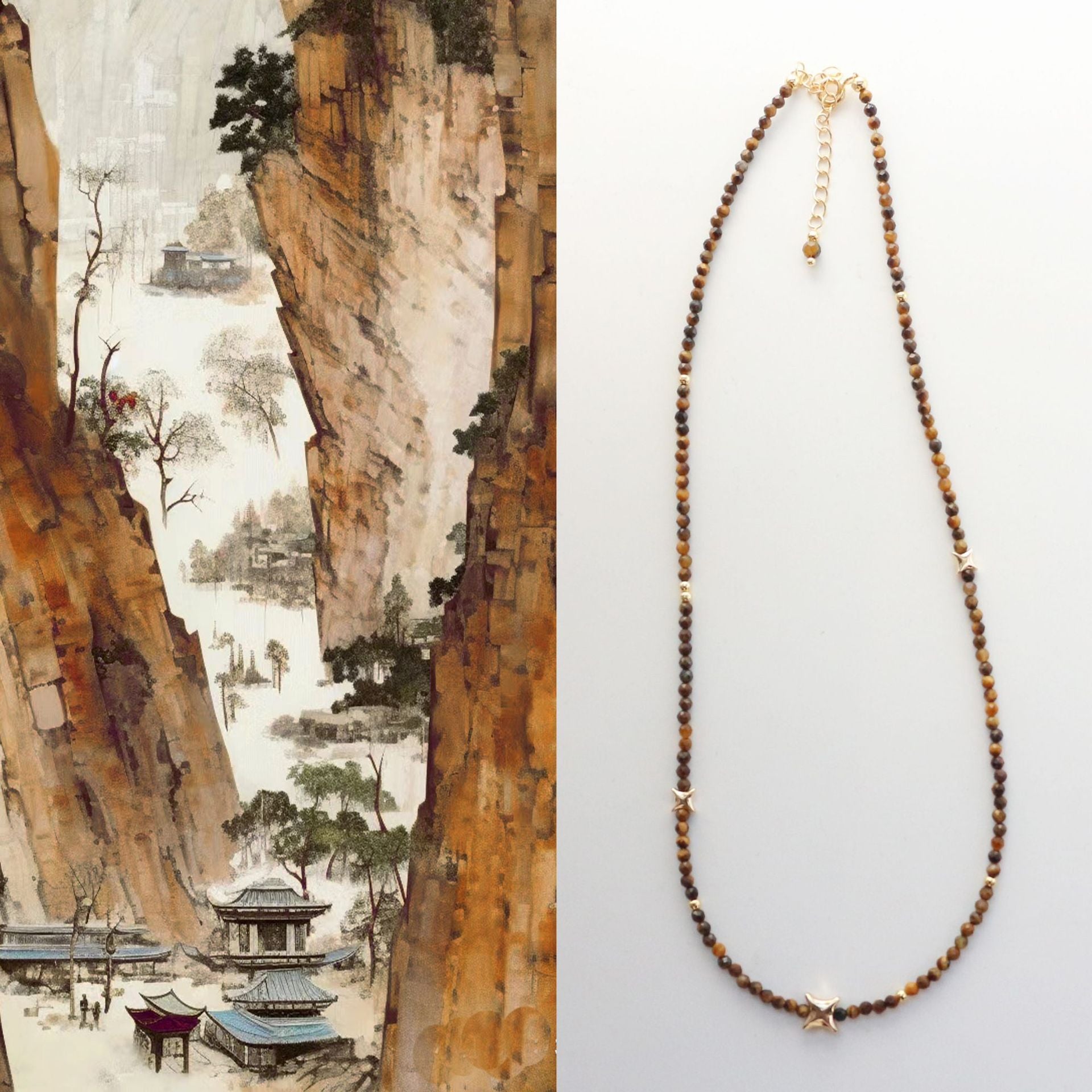 JEKIRA Summer New Ultra-Thin Tiger Eye Necklace – 39+6cm