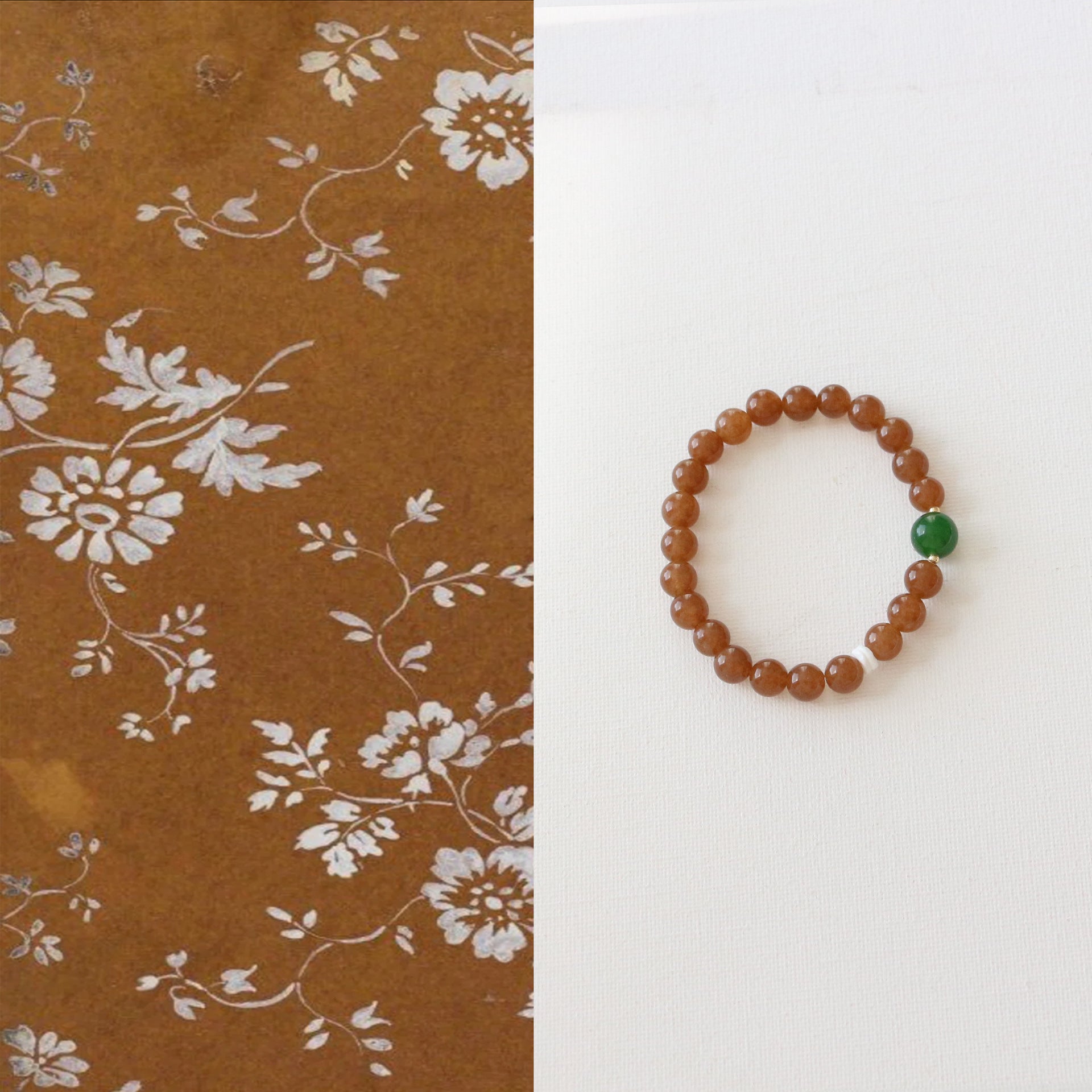 Jekira Caramel Agate & Emerald Agate Couple Set