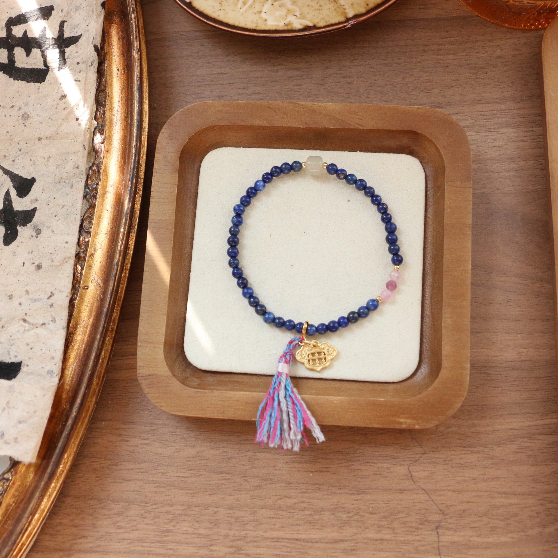 JEKIRA Ethnic Blue Gemstone Ruyi Lock Bracelet