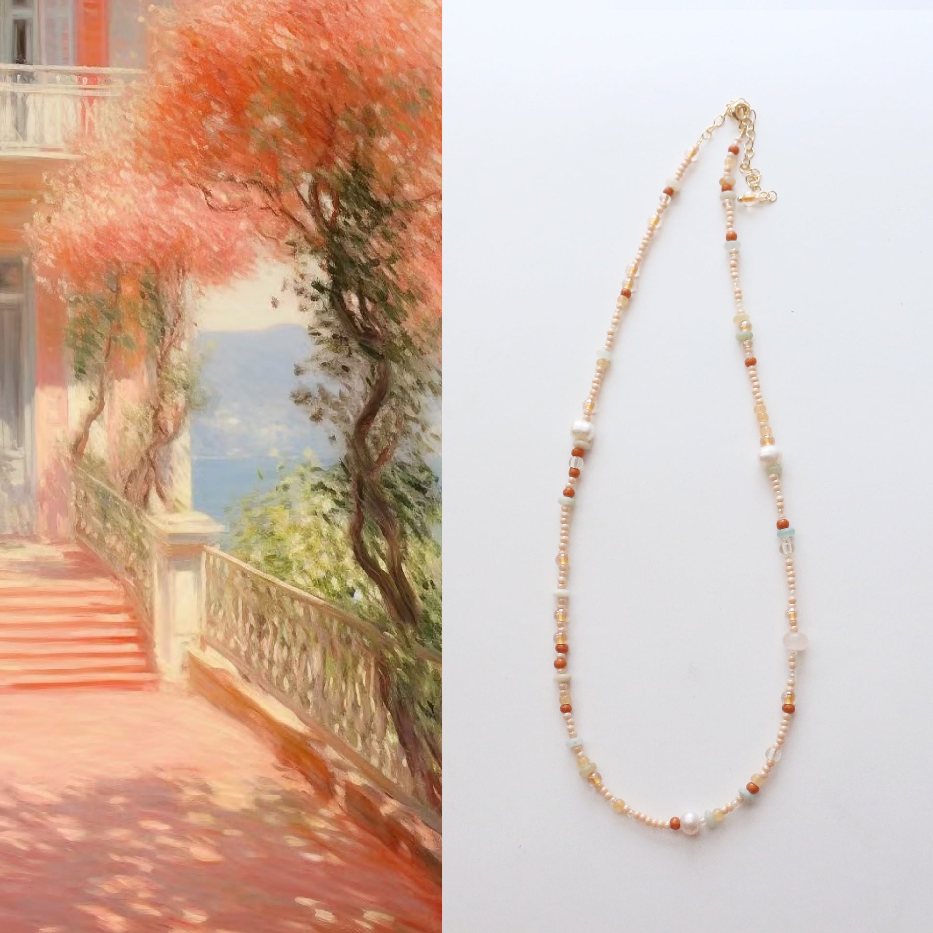 JEKIRA Multicolor Gemstone & Baroque Pearl Beaded Jewelry Set