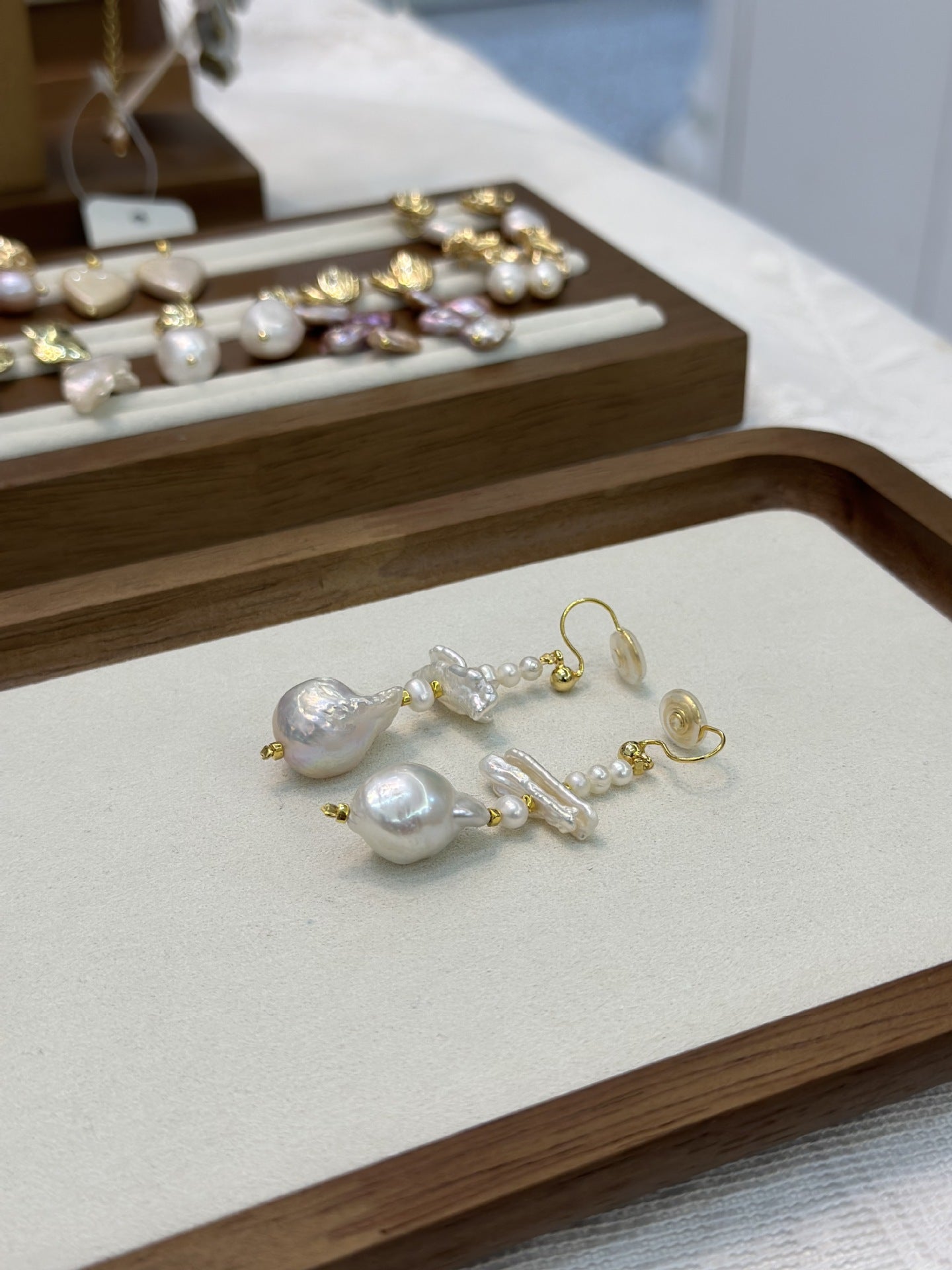 JEKIRA Natural Baroque Pearl Copper Gold-Plated Earrings