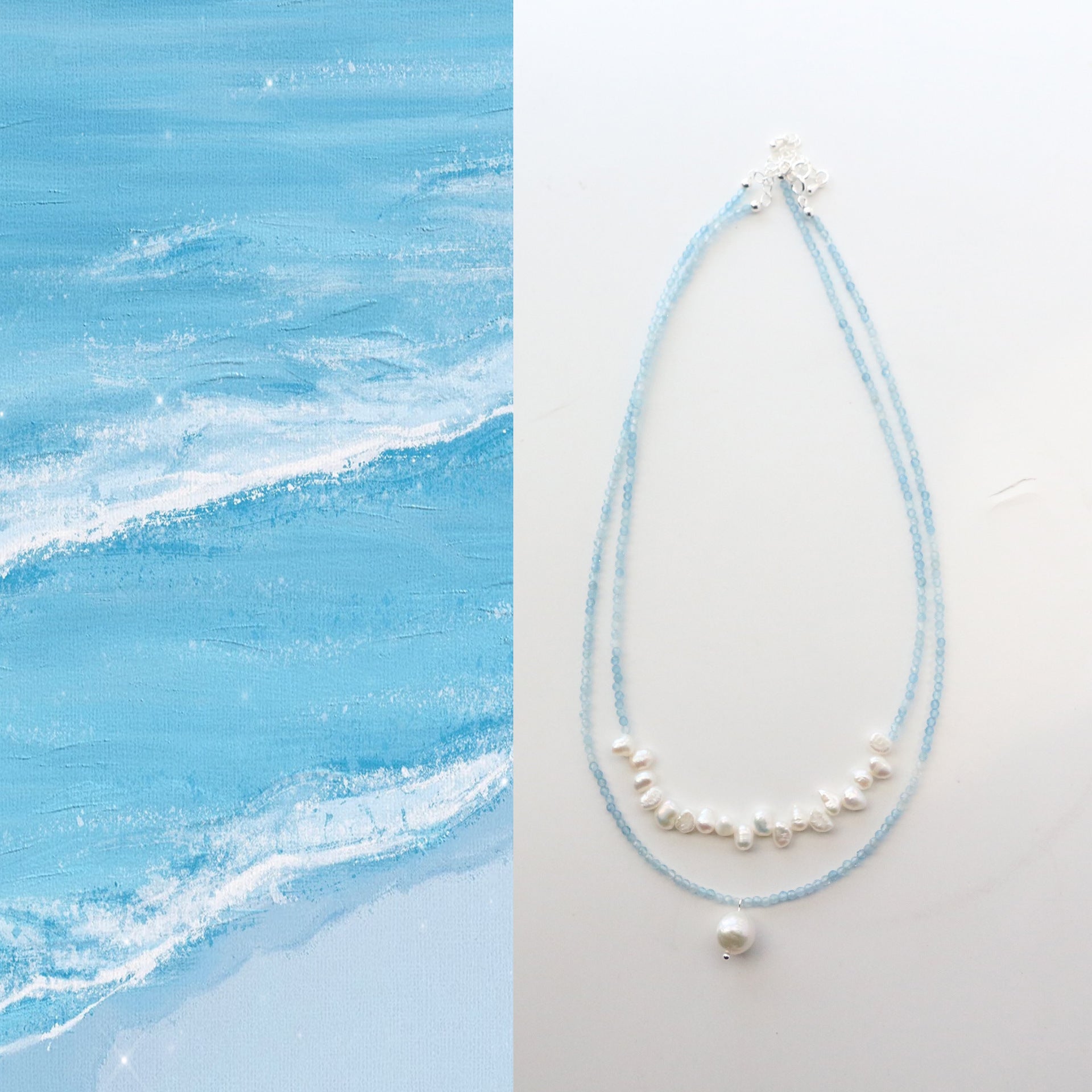 JEKIRA Aquamarine & Baroque Pearl Set
